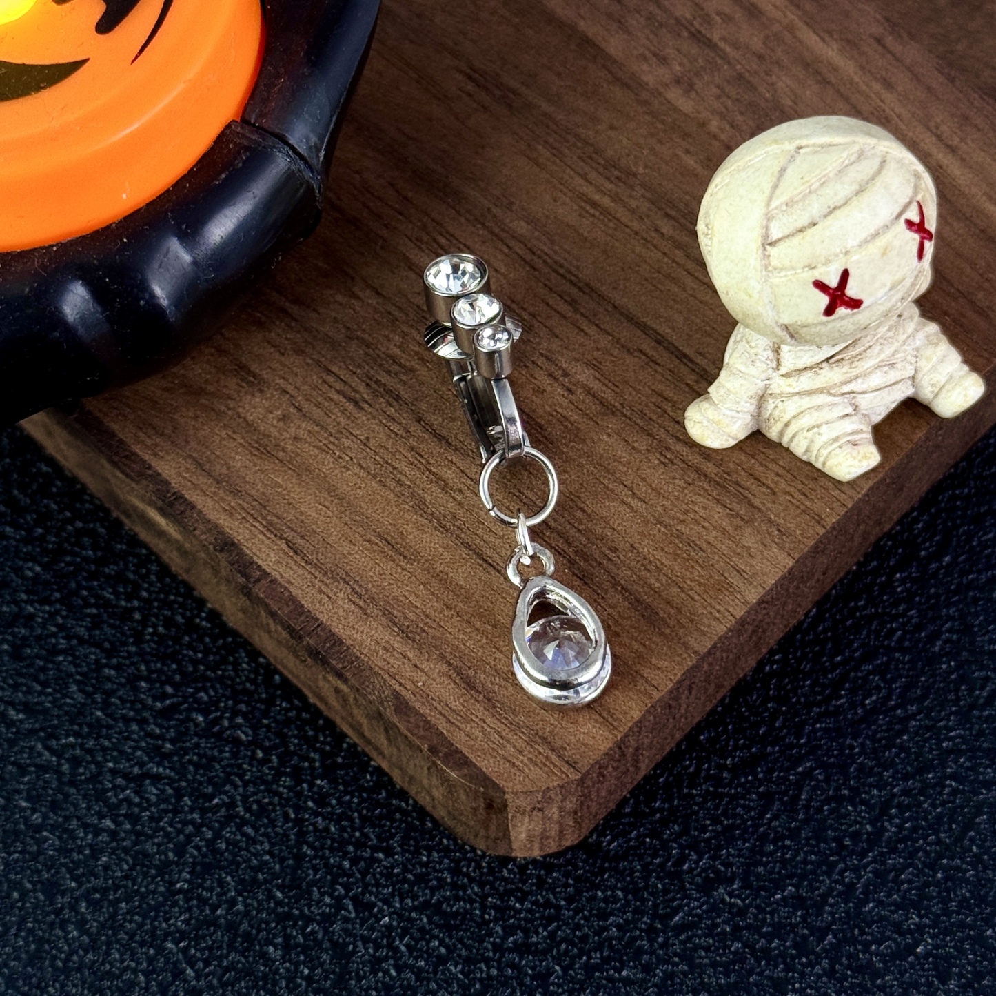 Crystal Teardrop Faux Belly Ring