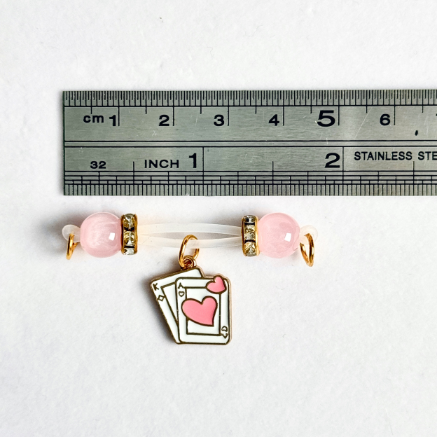 Lucky Heart Playing Card & Pearl Pendant