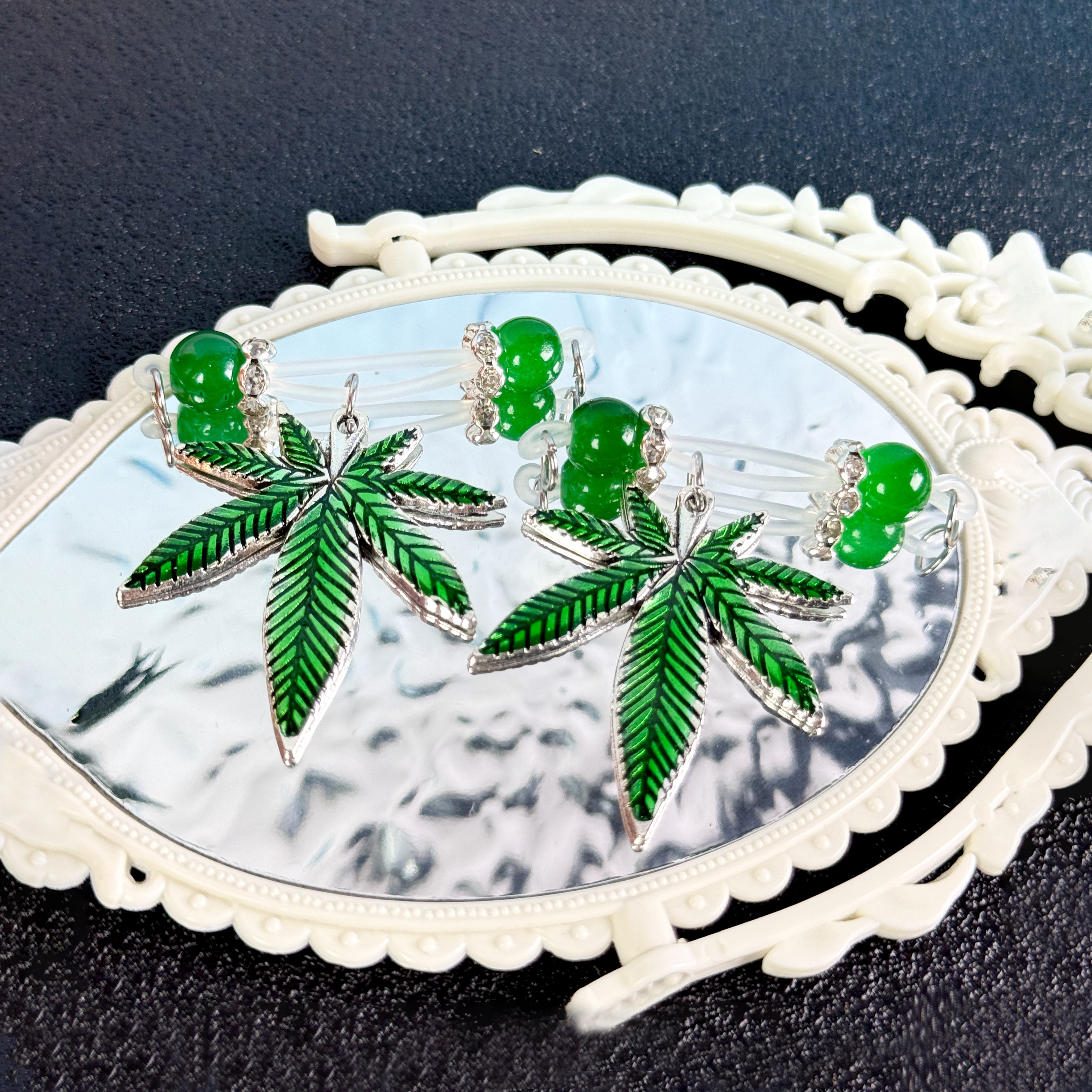Green Leaf Faux Belly Button Ring