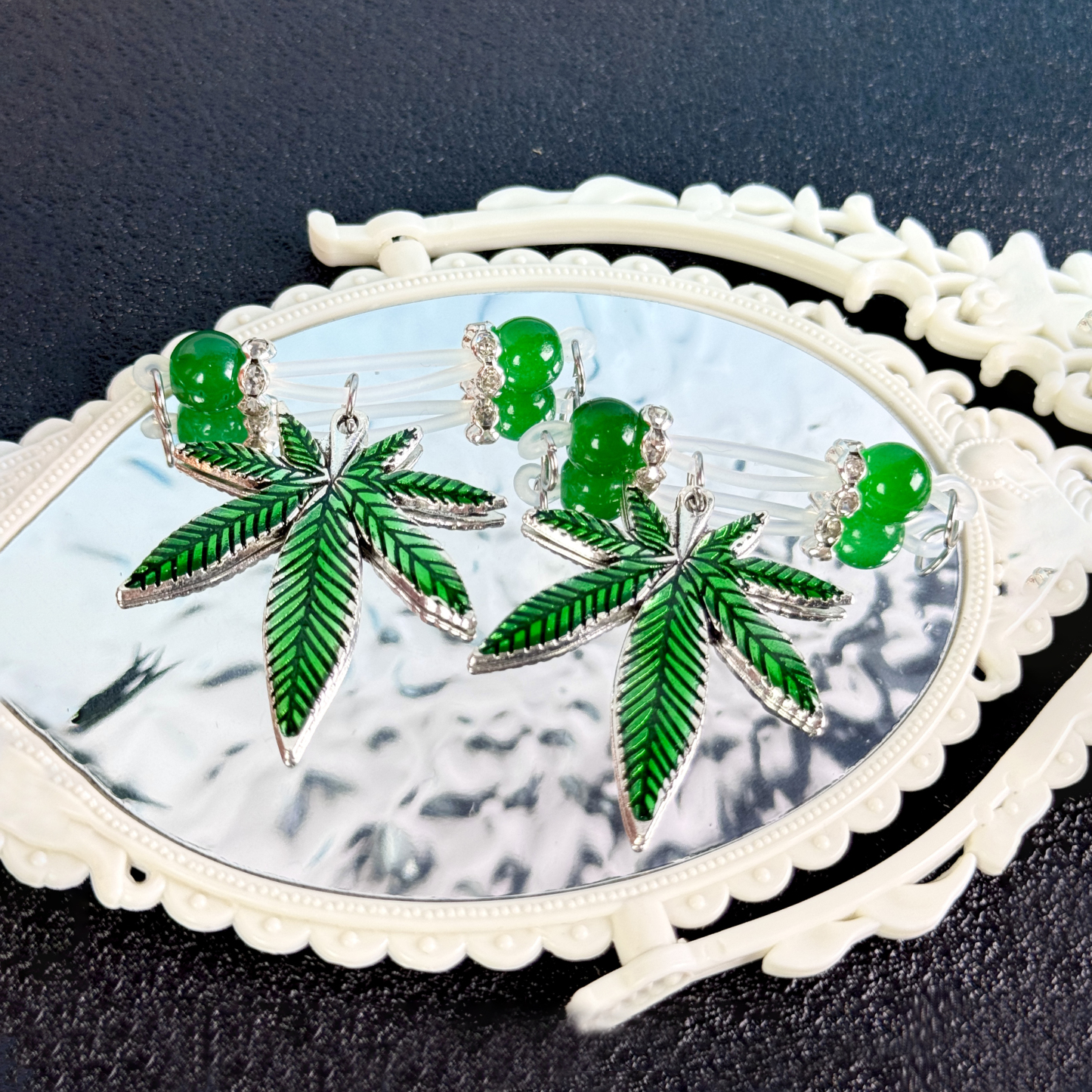 Green Leaf Faux Belly Button Ring