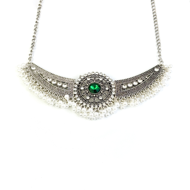 Green Crystal Dangle Nipple Clamps