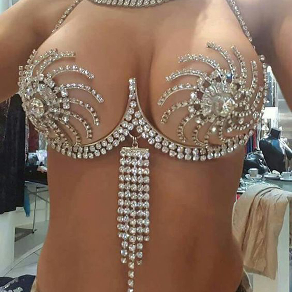 Stylish Rhinestone Windmill Body Chain