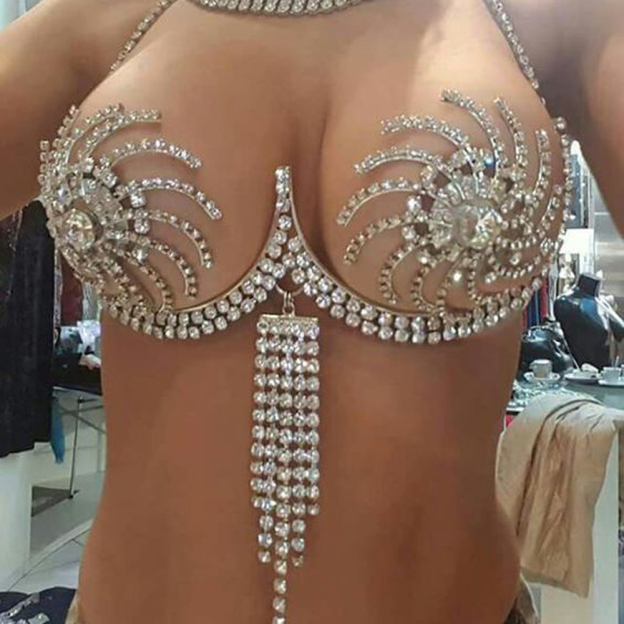 Stylish Rhinestone Windmill Body Chain