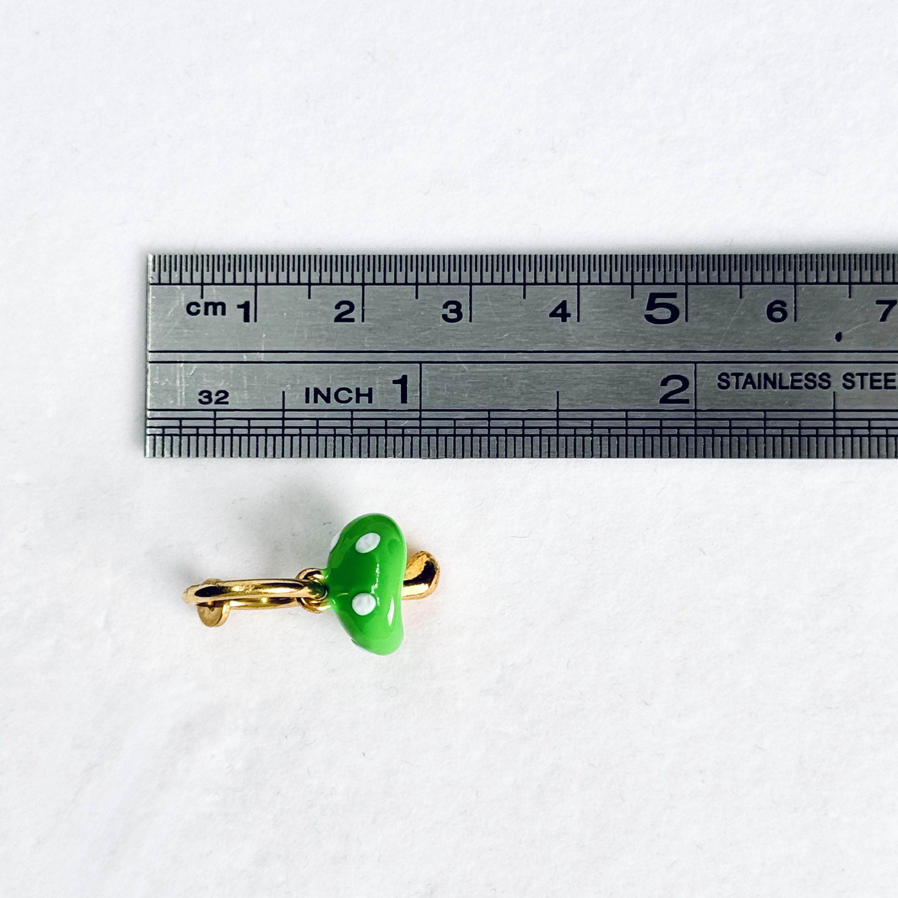 Green Mushroom Charm Faux Belly Ring