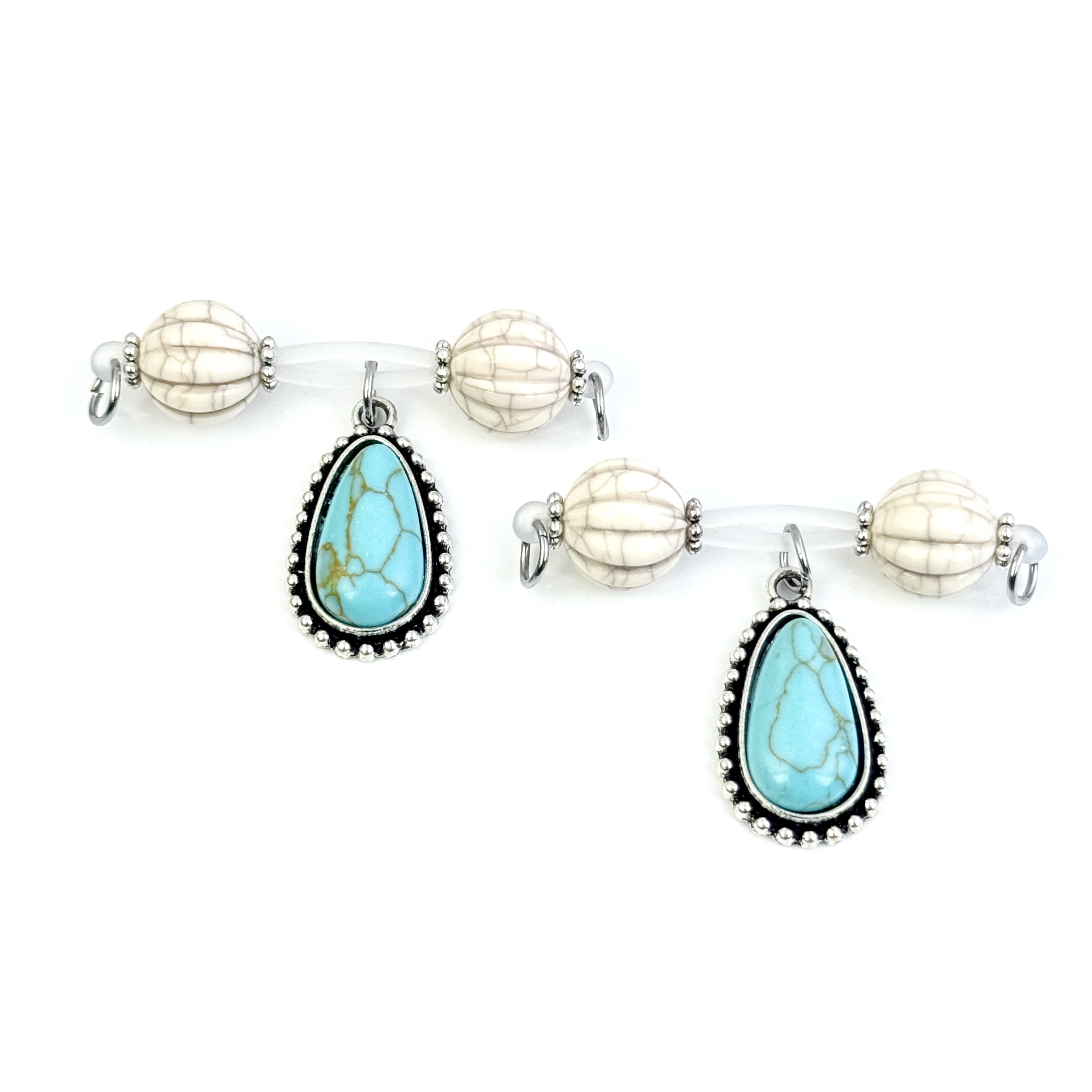 Turquoise Charm Nipple Clamp Set