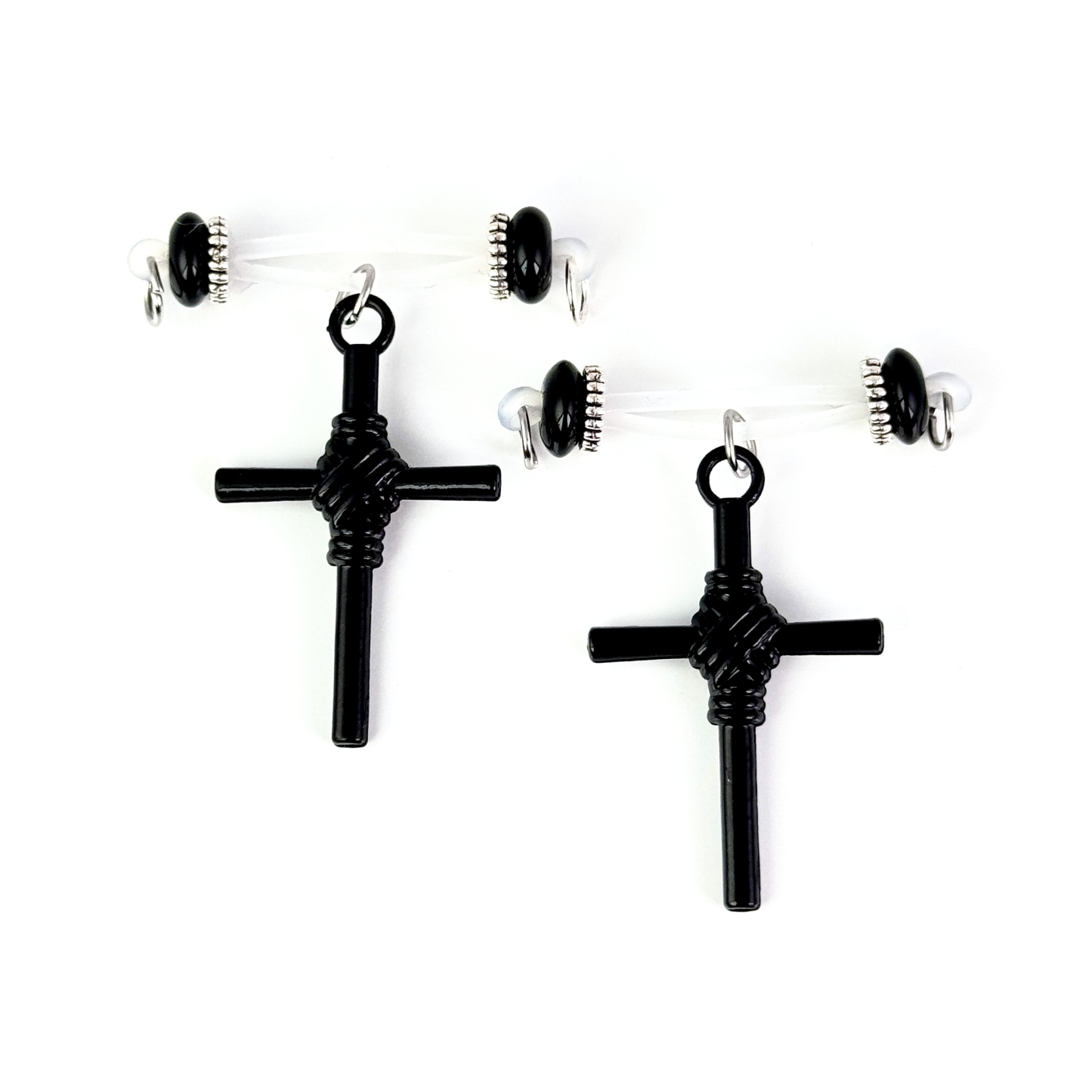 Witchcraft Cross Charm Clip On Nipple Ring