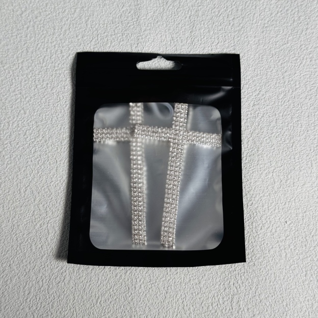 Rhinestone Cross Charm Clip
