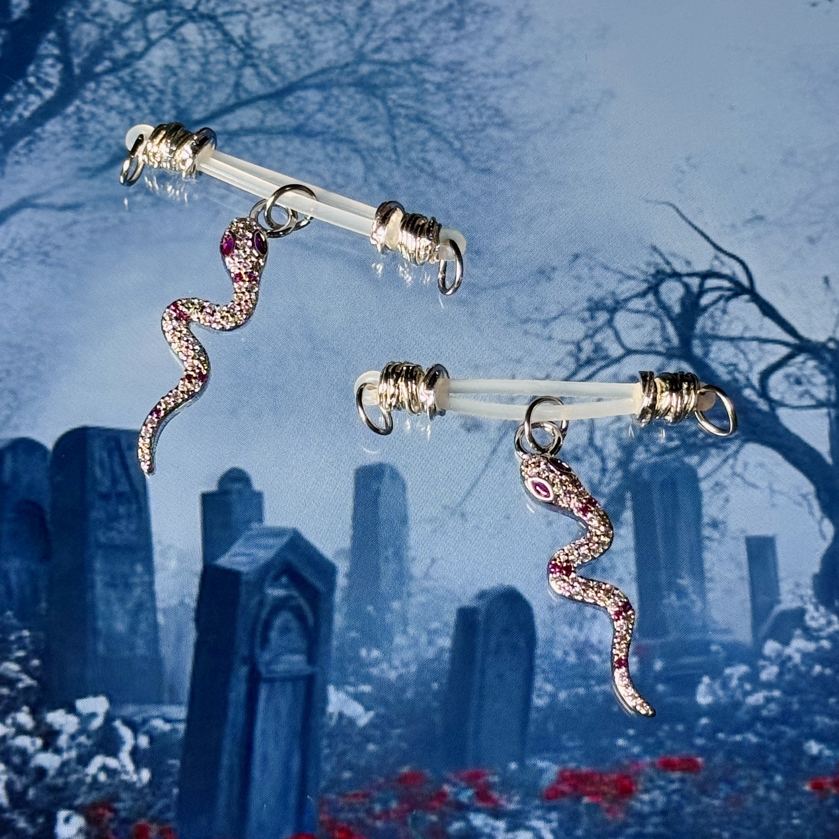 Serpent Crystal Charm Clip