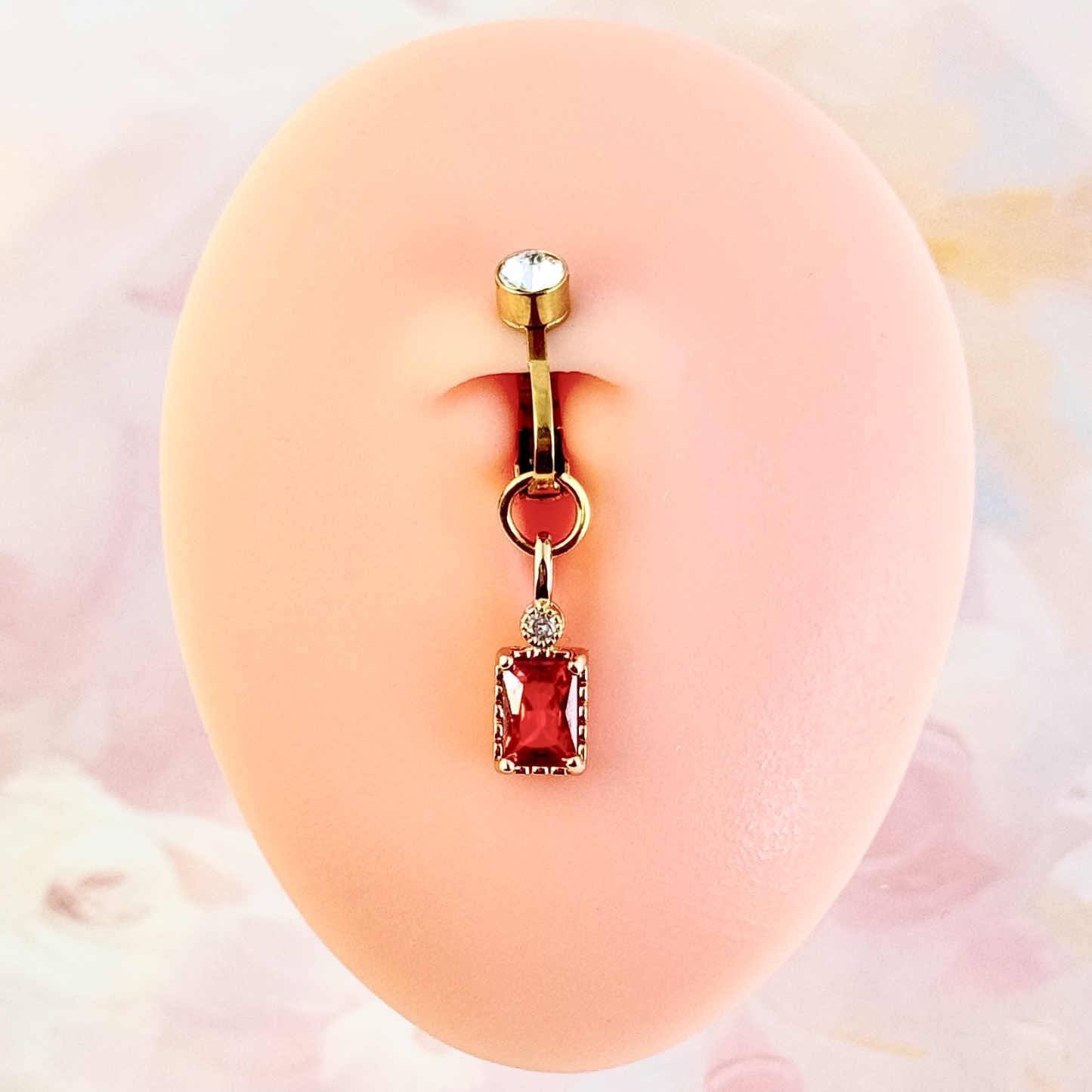 Adjustable Ruby Navel Clip