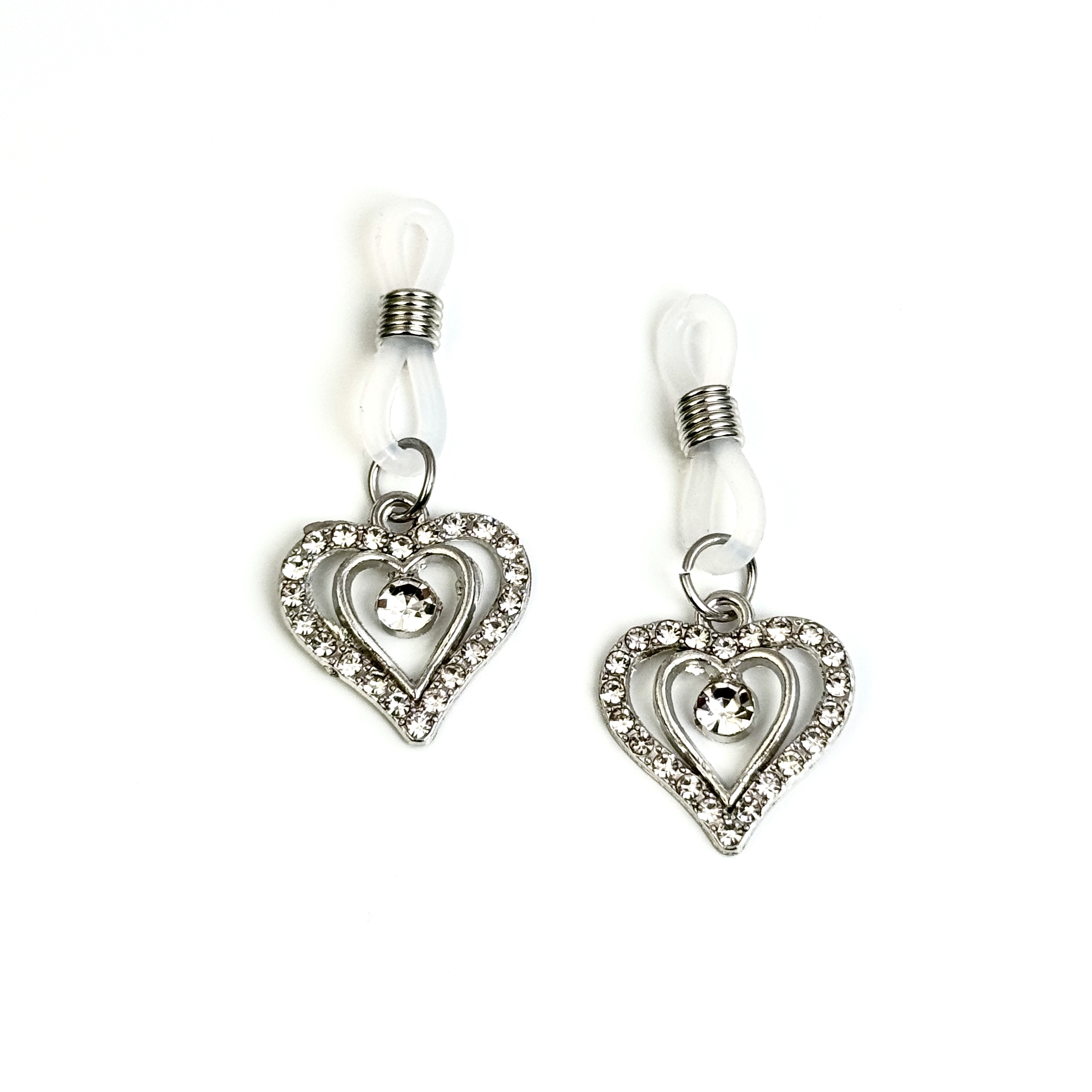 Double Heart Crystal No-Piercing Nipple Clamp