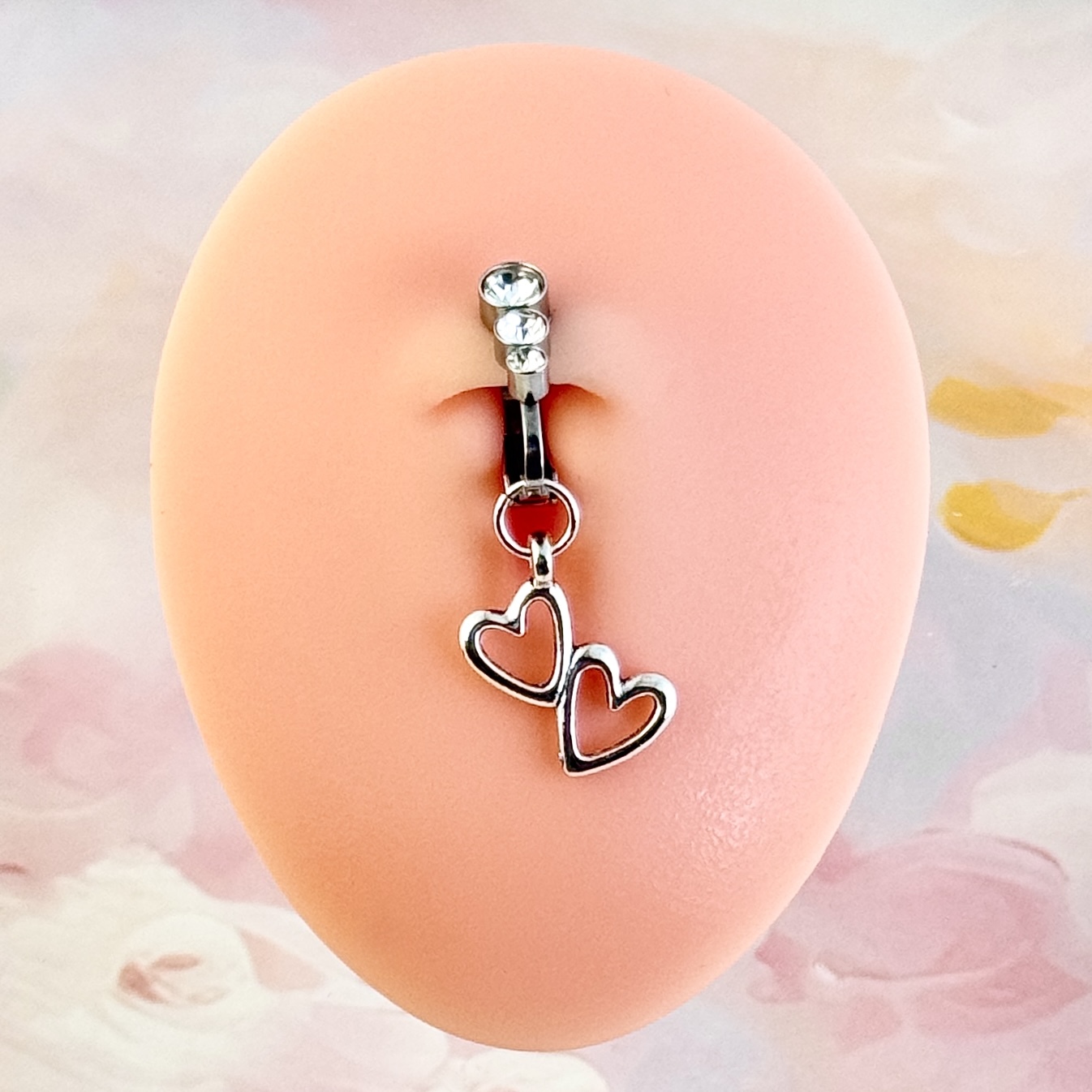 Pearl Heart Navel Clip