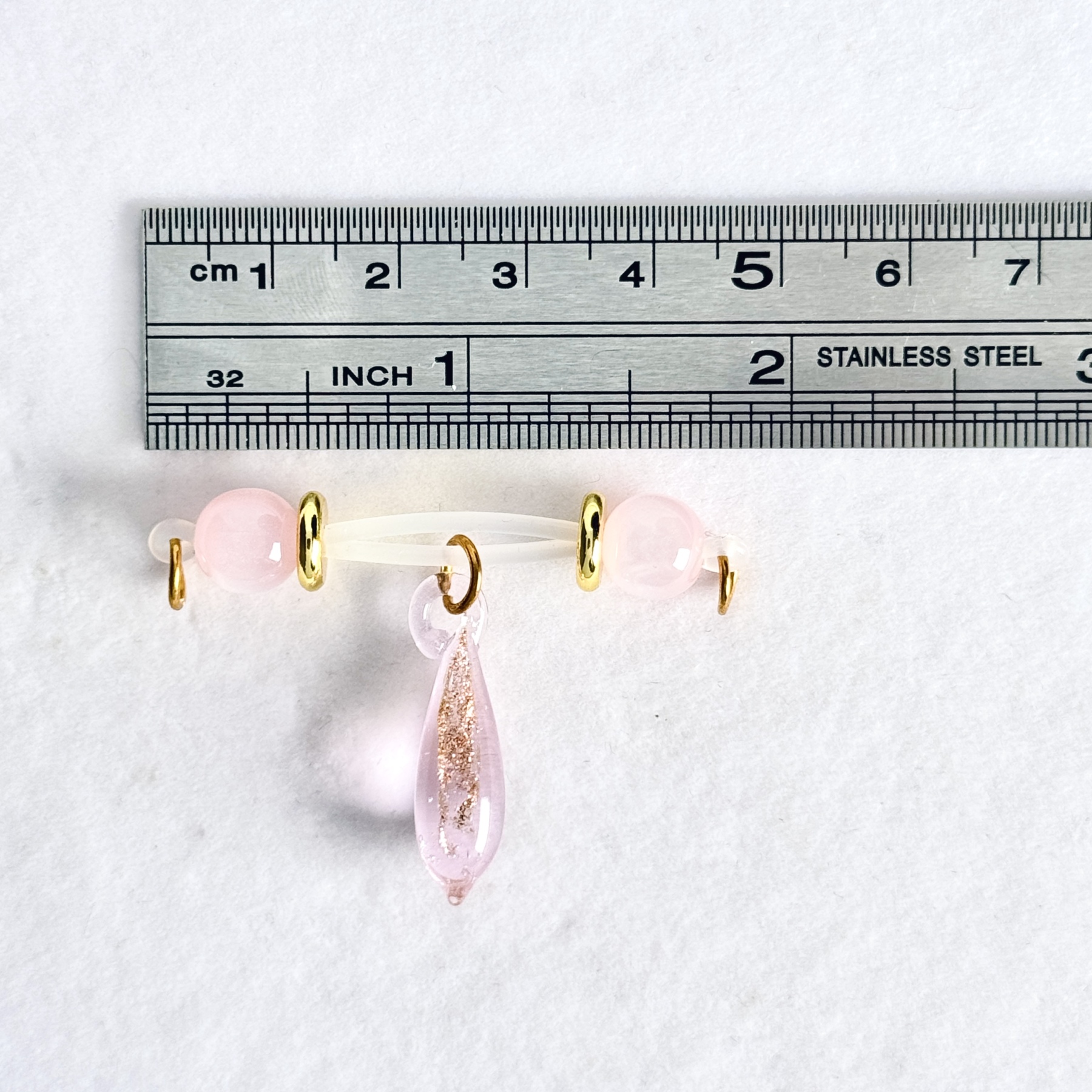 Pink Teardrop Faux Nipple Ring