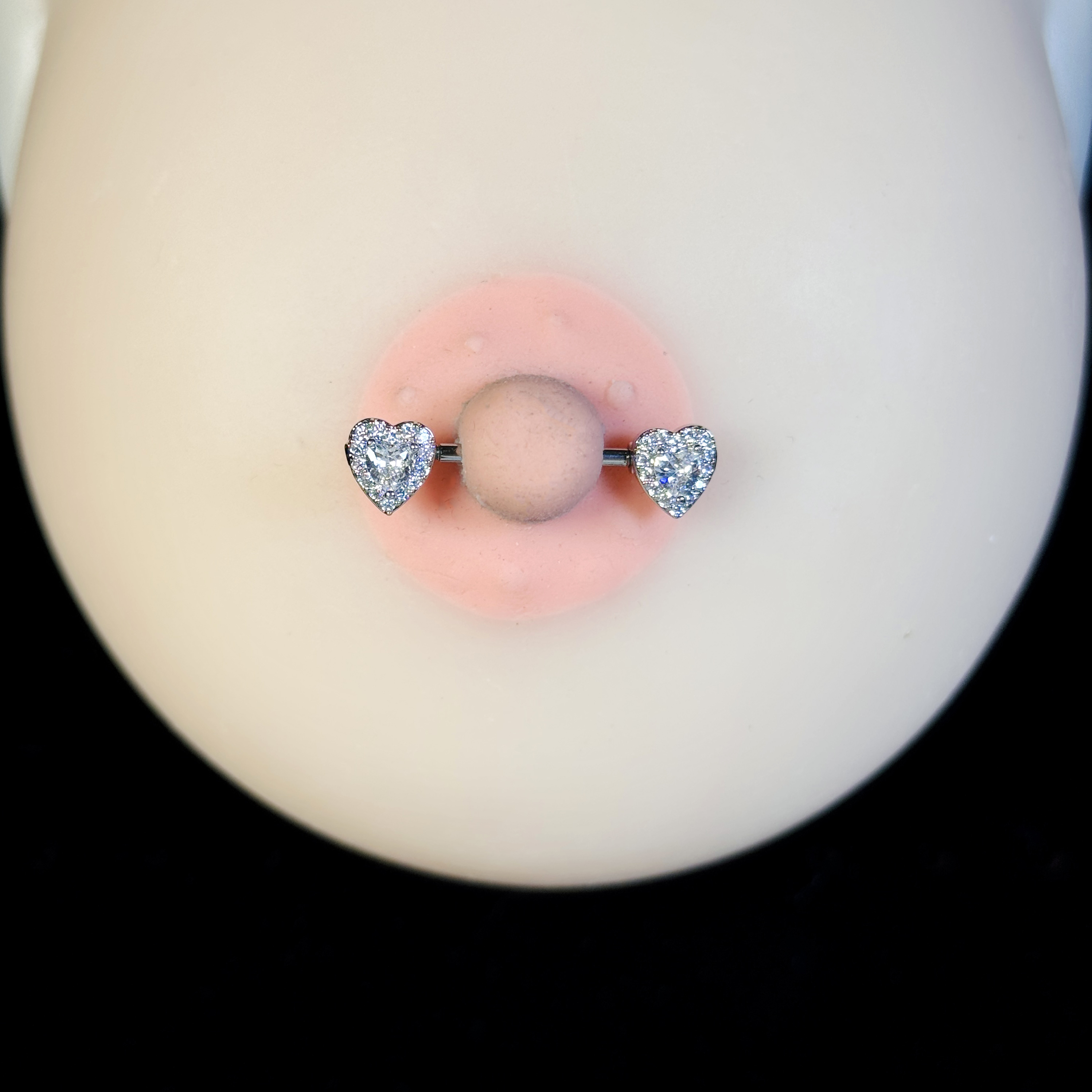 Crystal Heart Barbell
