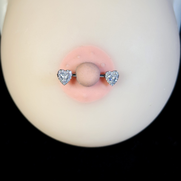 Crystal Heart Barbell