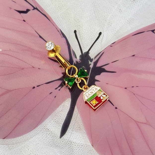 Christmas Cottage Adjustable Navel Clip