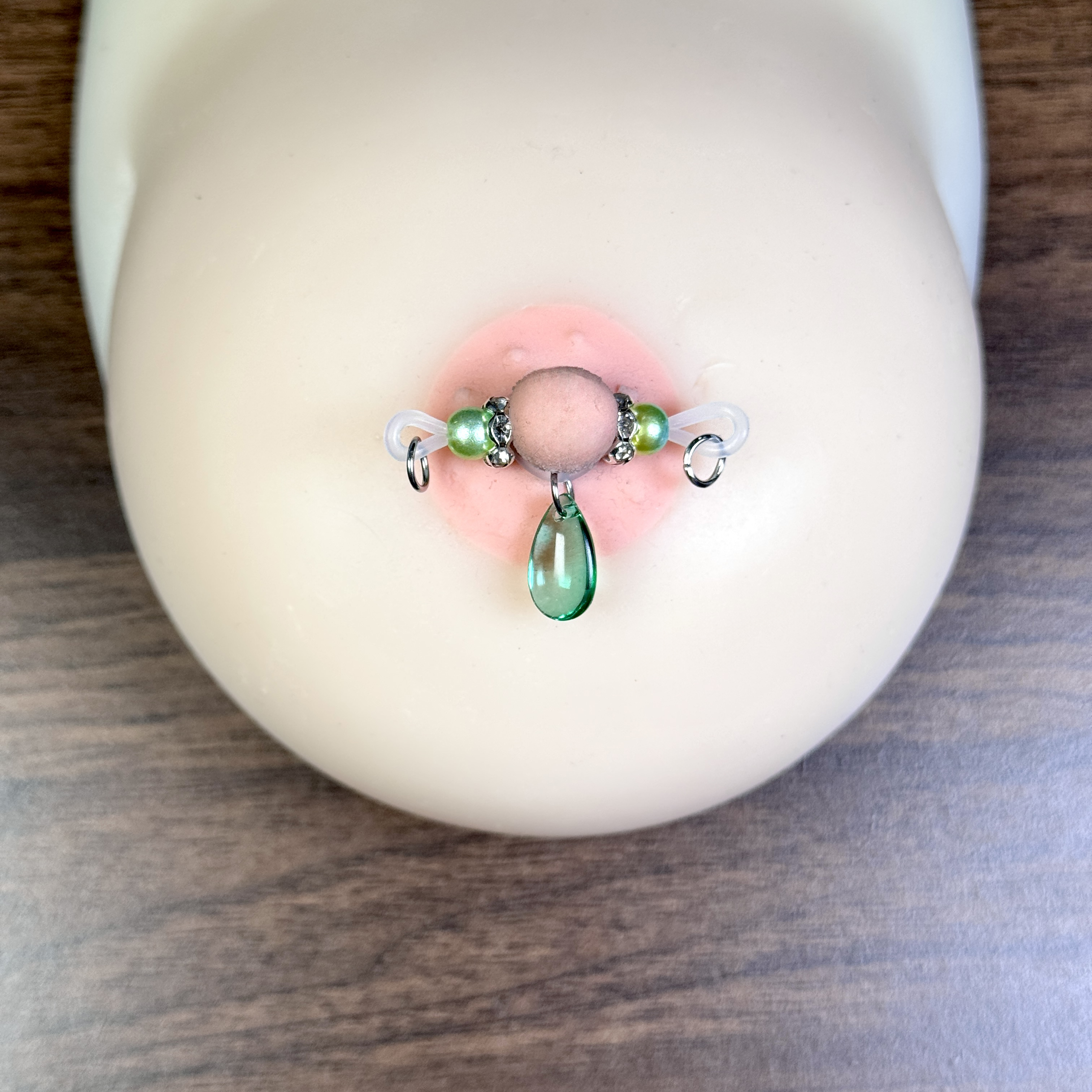 Emerald Drop Nipple Clips