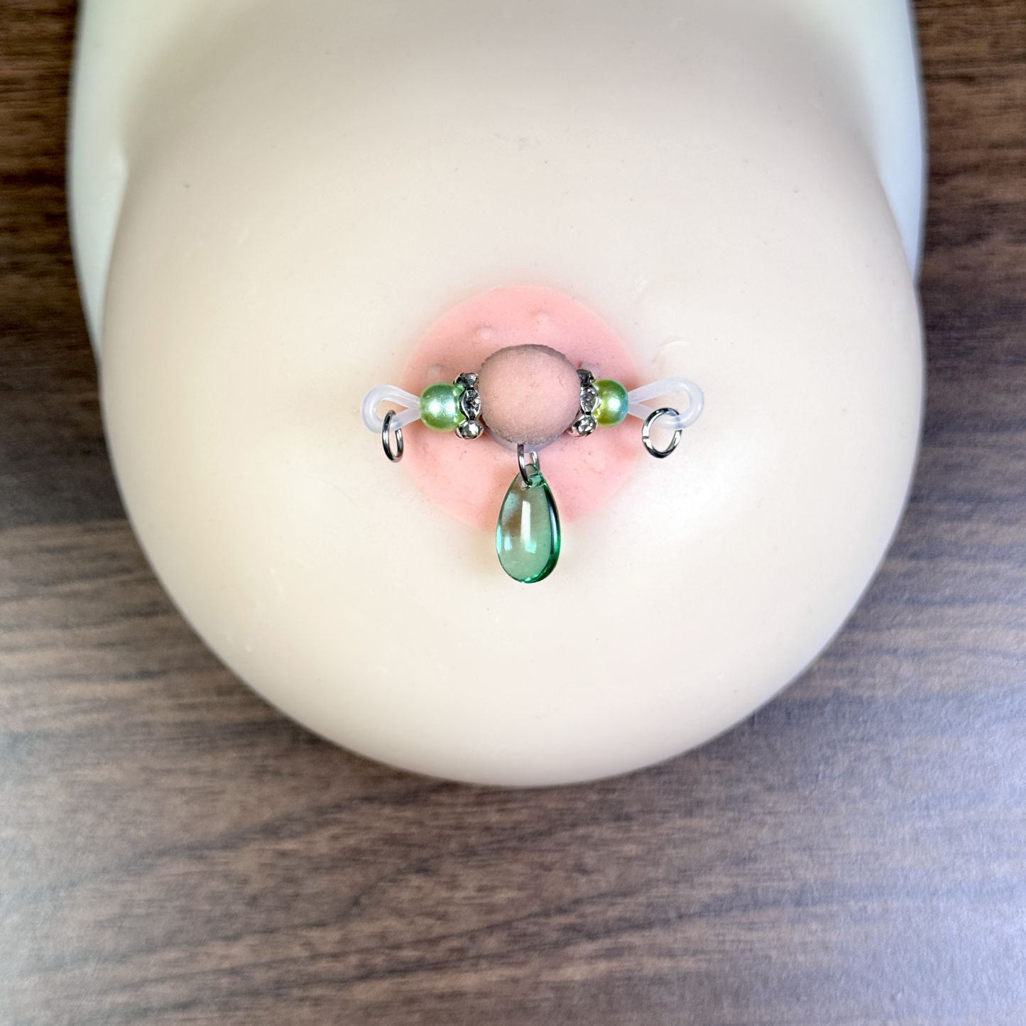 Emerald Drop Nipple Clips