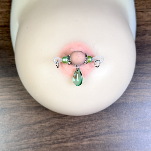 Emerald Drop Nipple Clips