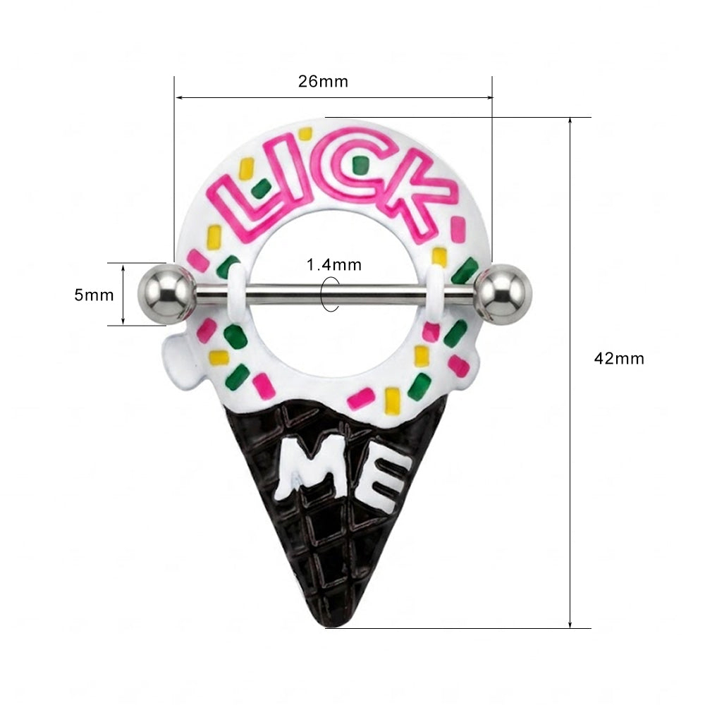 "Lick Me" Ice Cream Cone Nipple Shields