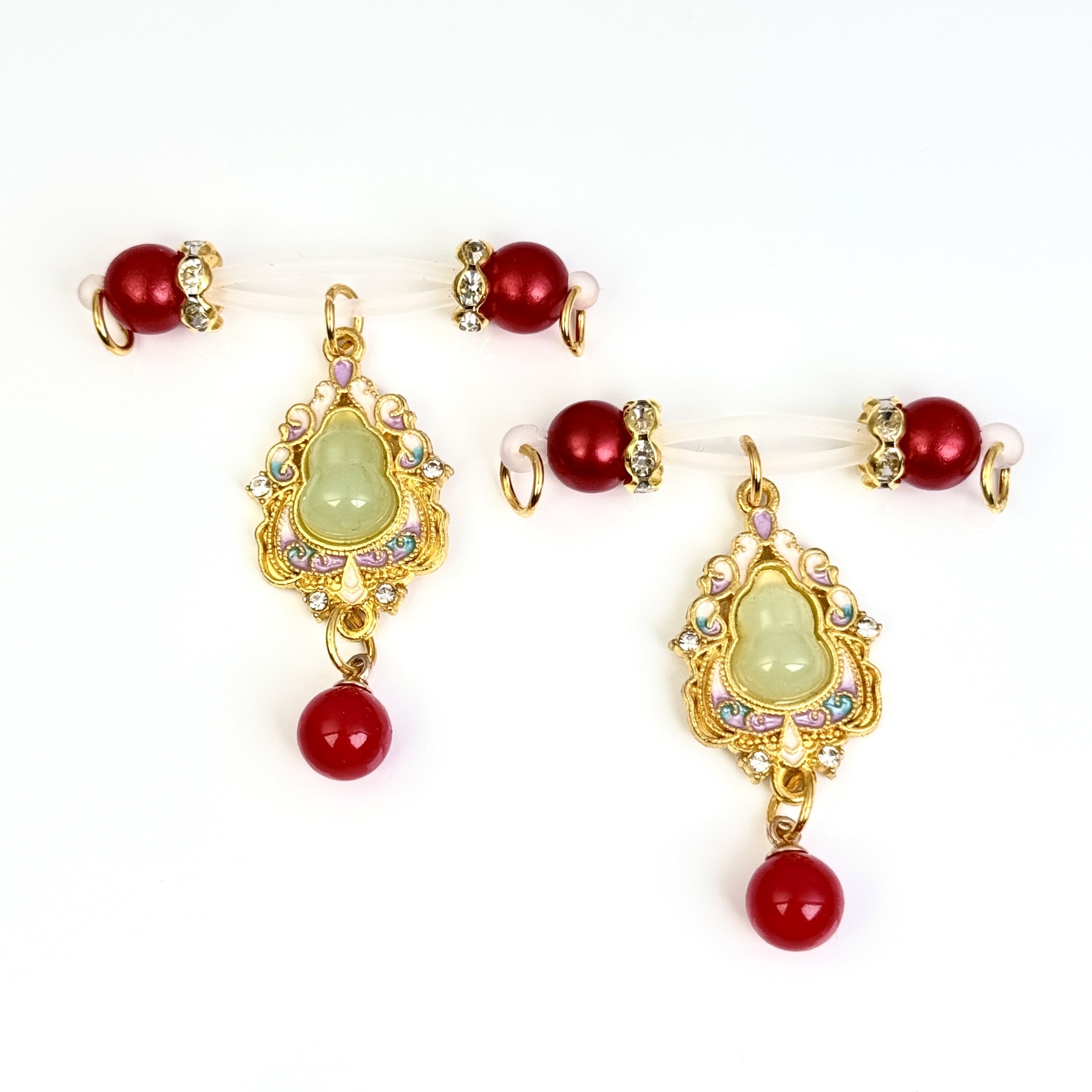 Red Pearl Jade Nipple Clamps