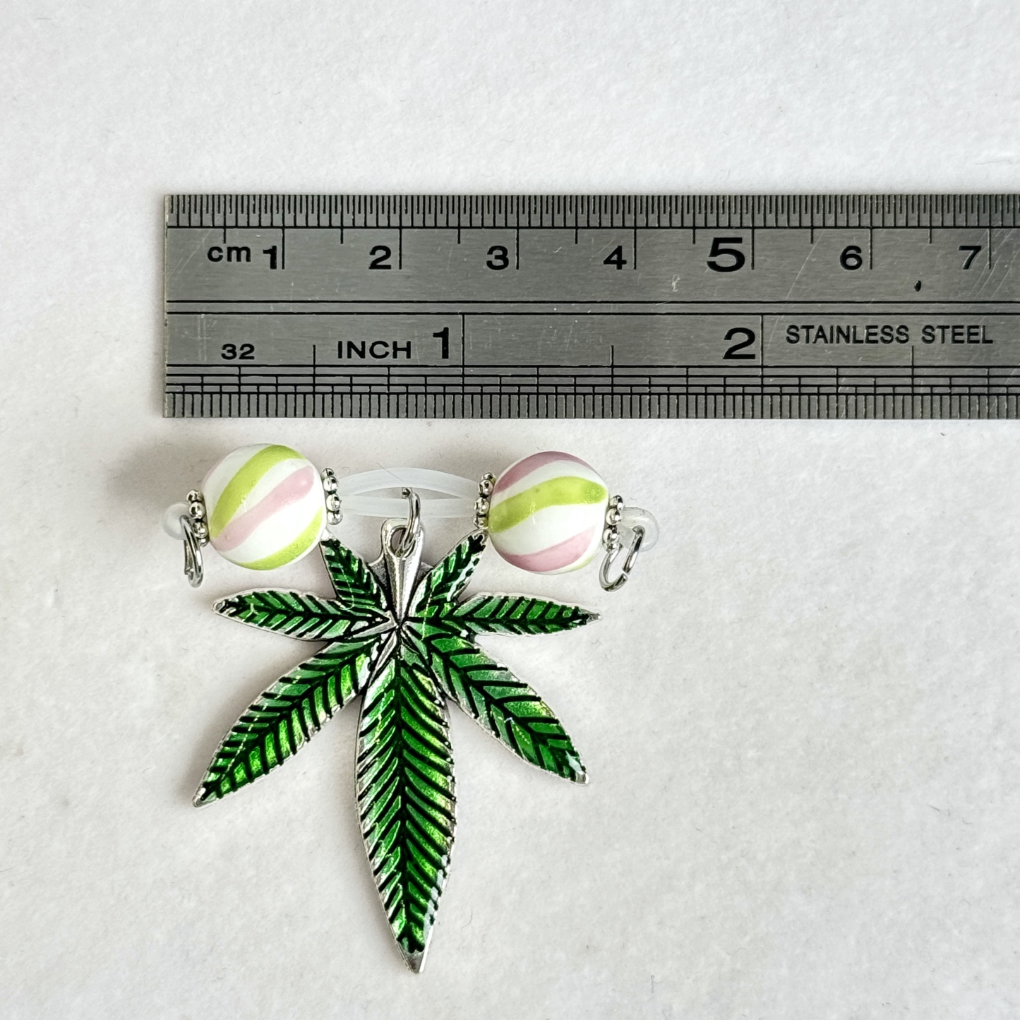 Emerald Leaf Charm Nipple Clamps