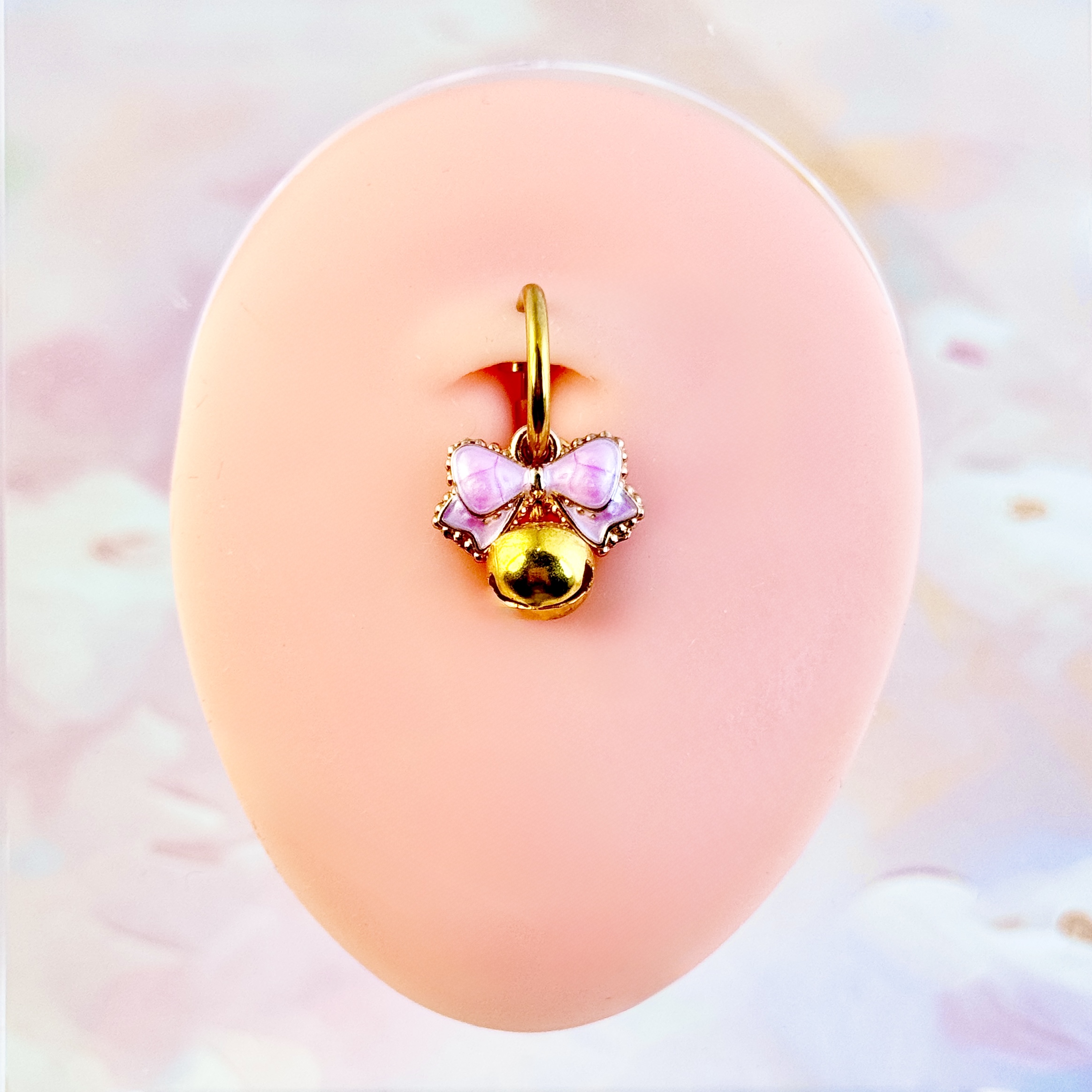 Pink Fairy Bell Faux Navel Ring