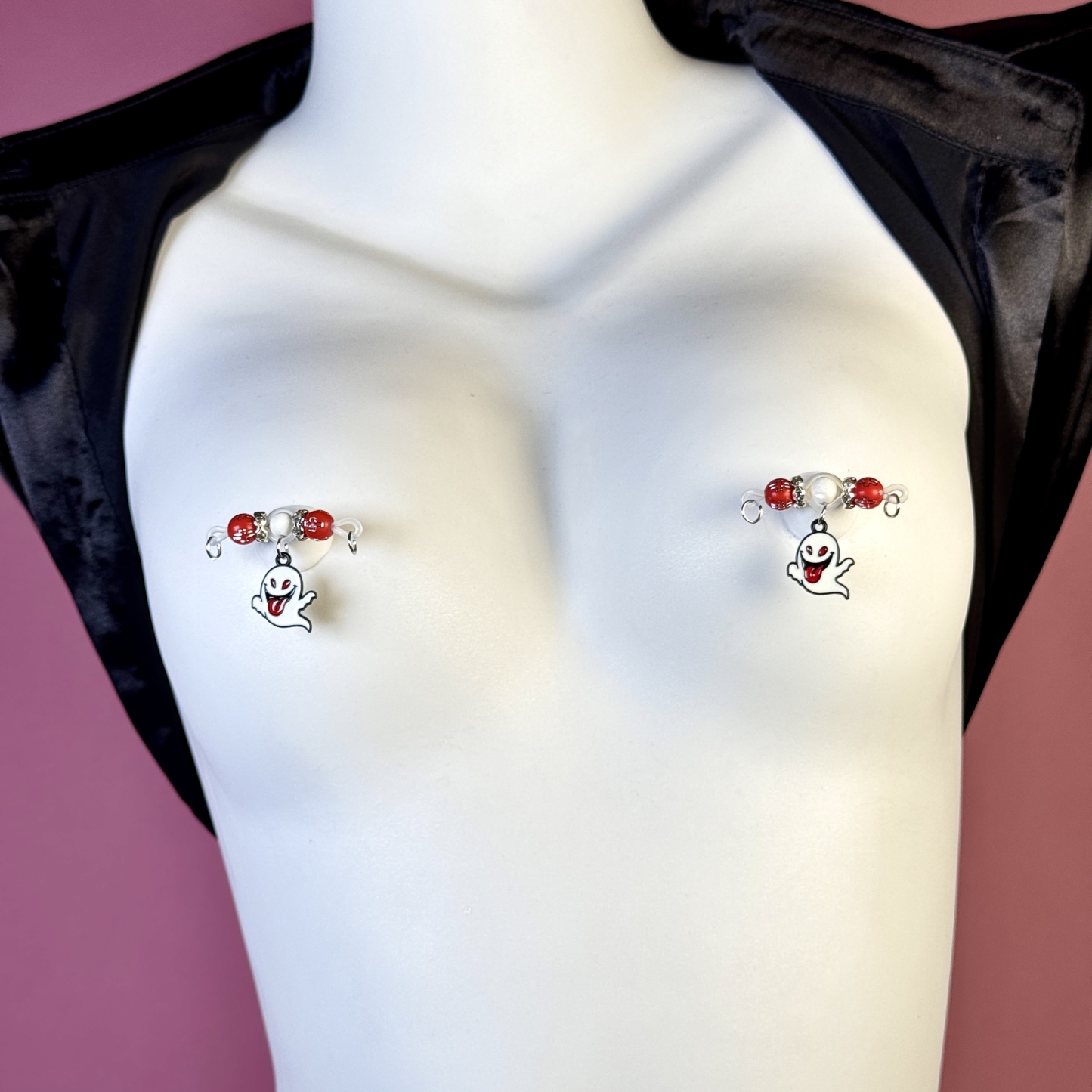 Spooky Ghost Charm Non-Piercing Nipple Jewelry