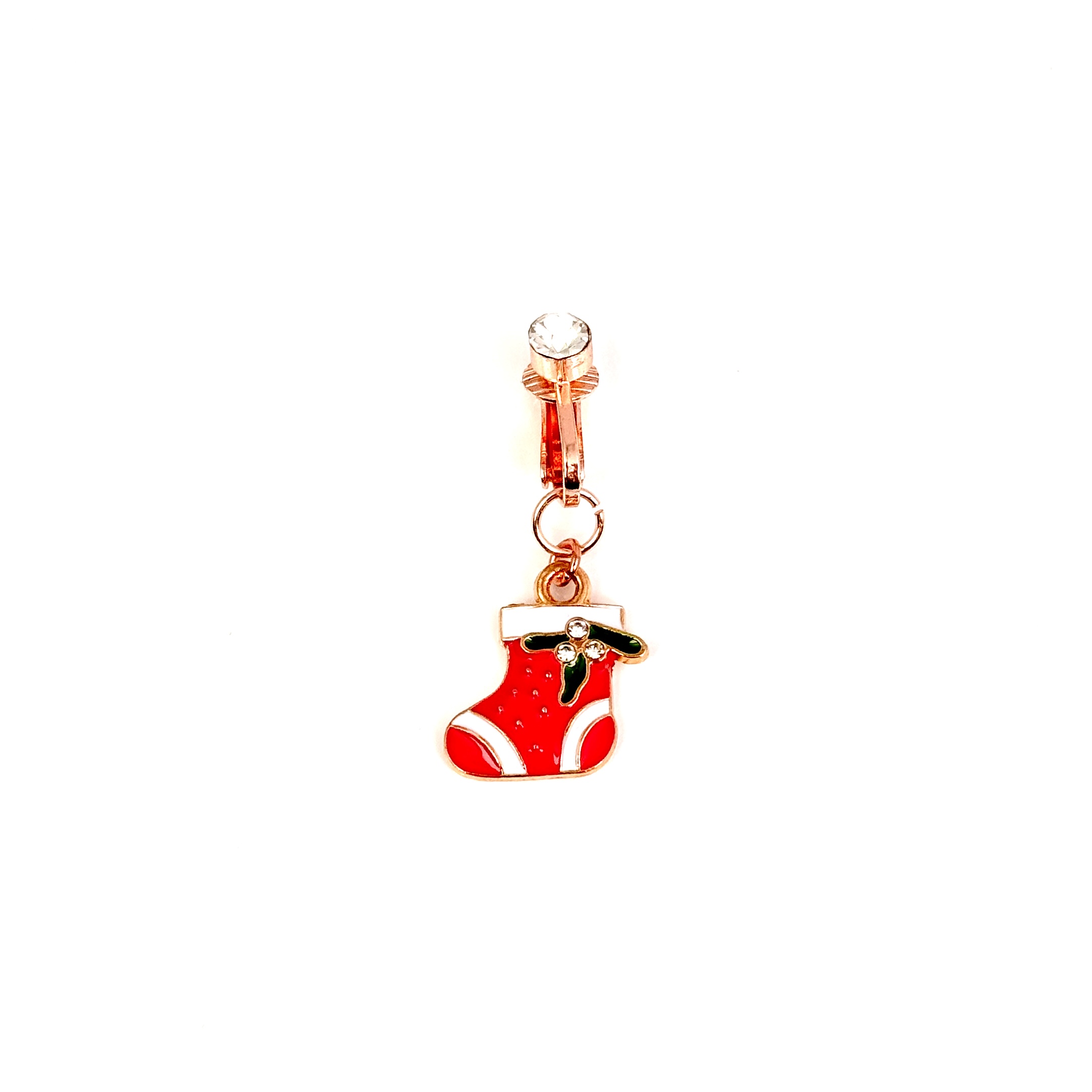 Christmas Stocking Faux Belly Button Ring