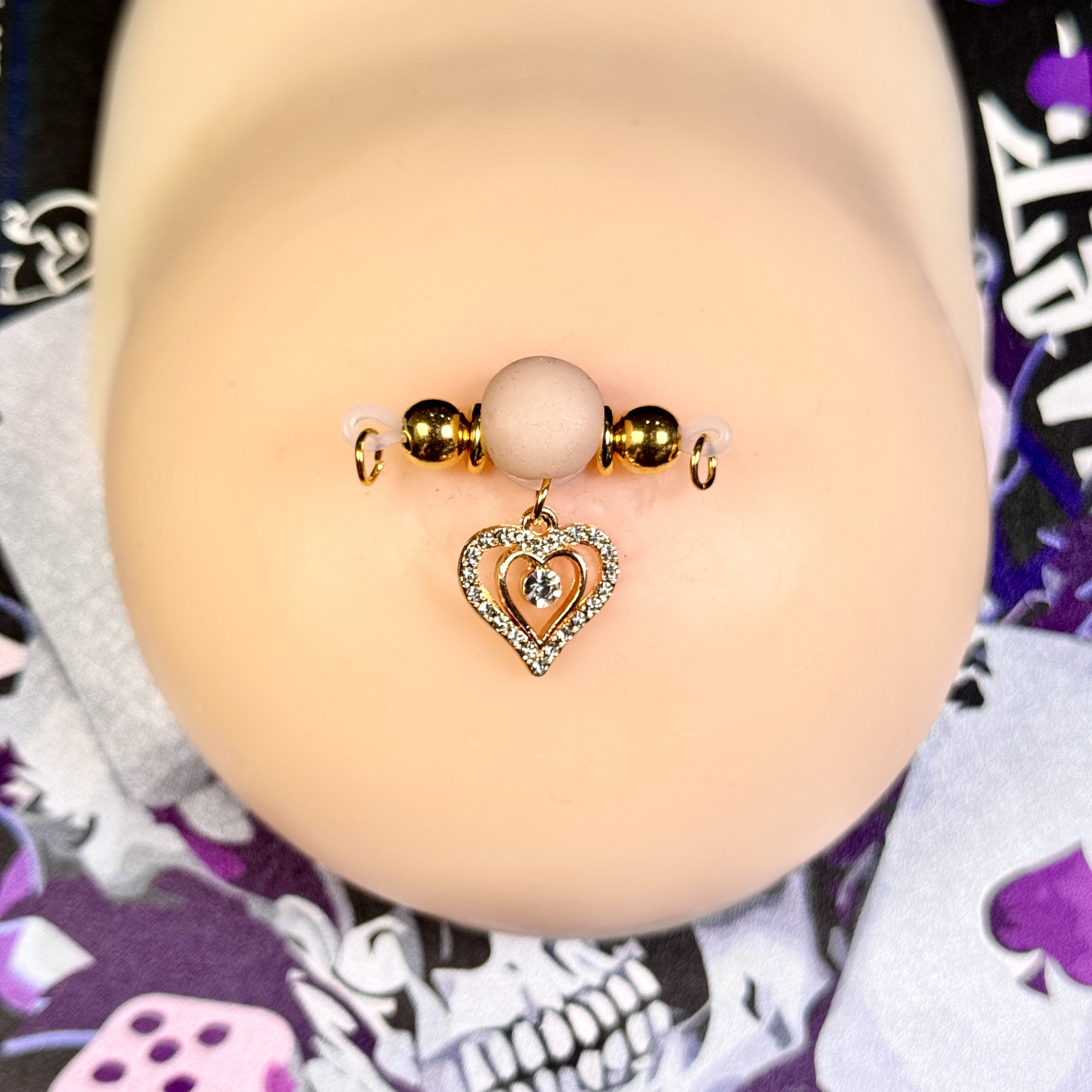 Golden Love Heart Charm Clip