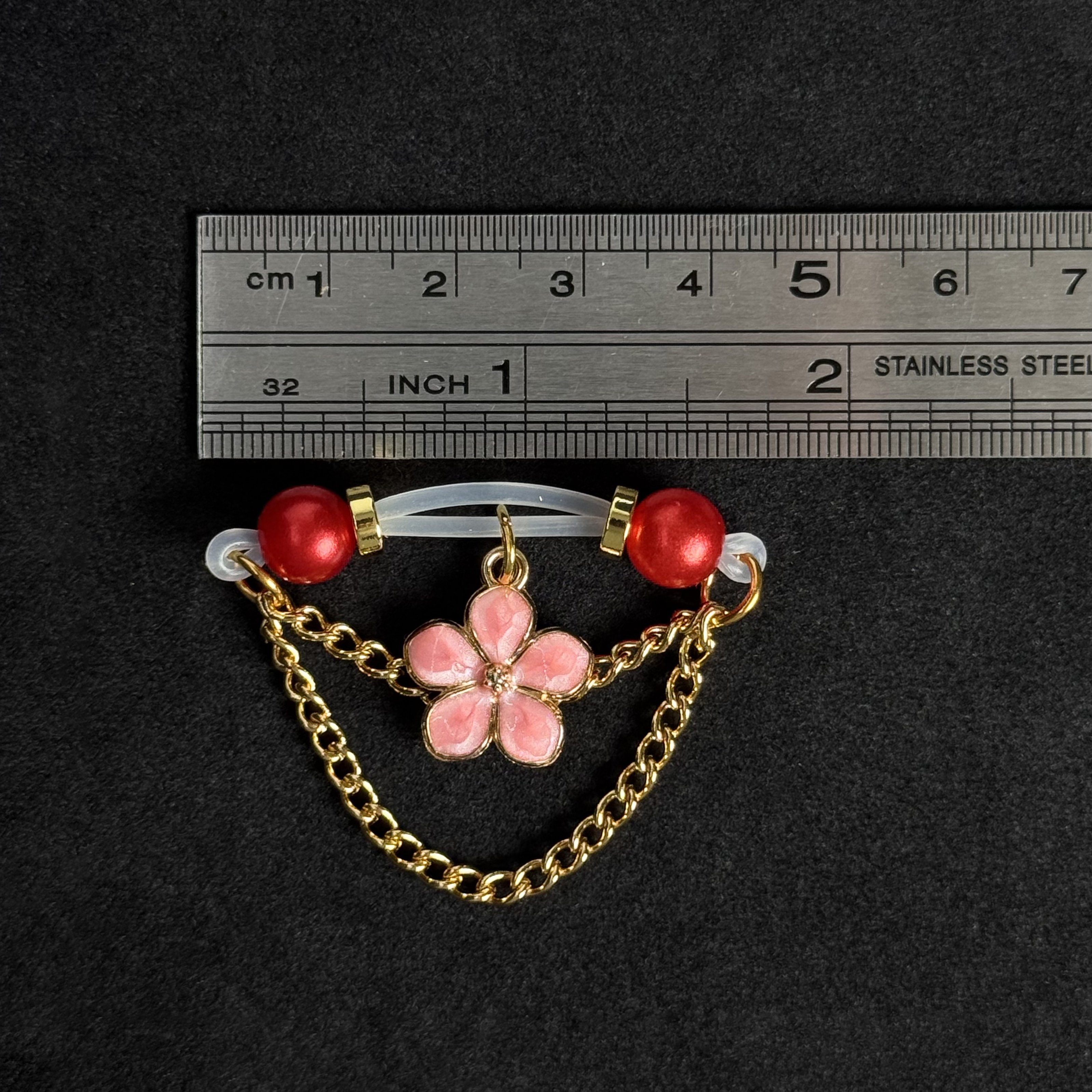 Pink Blossom Chain Nipple Clip