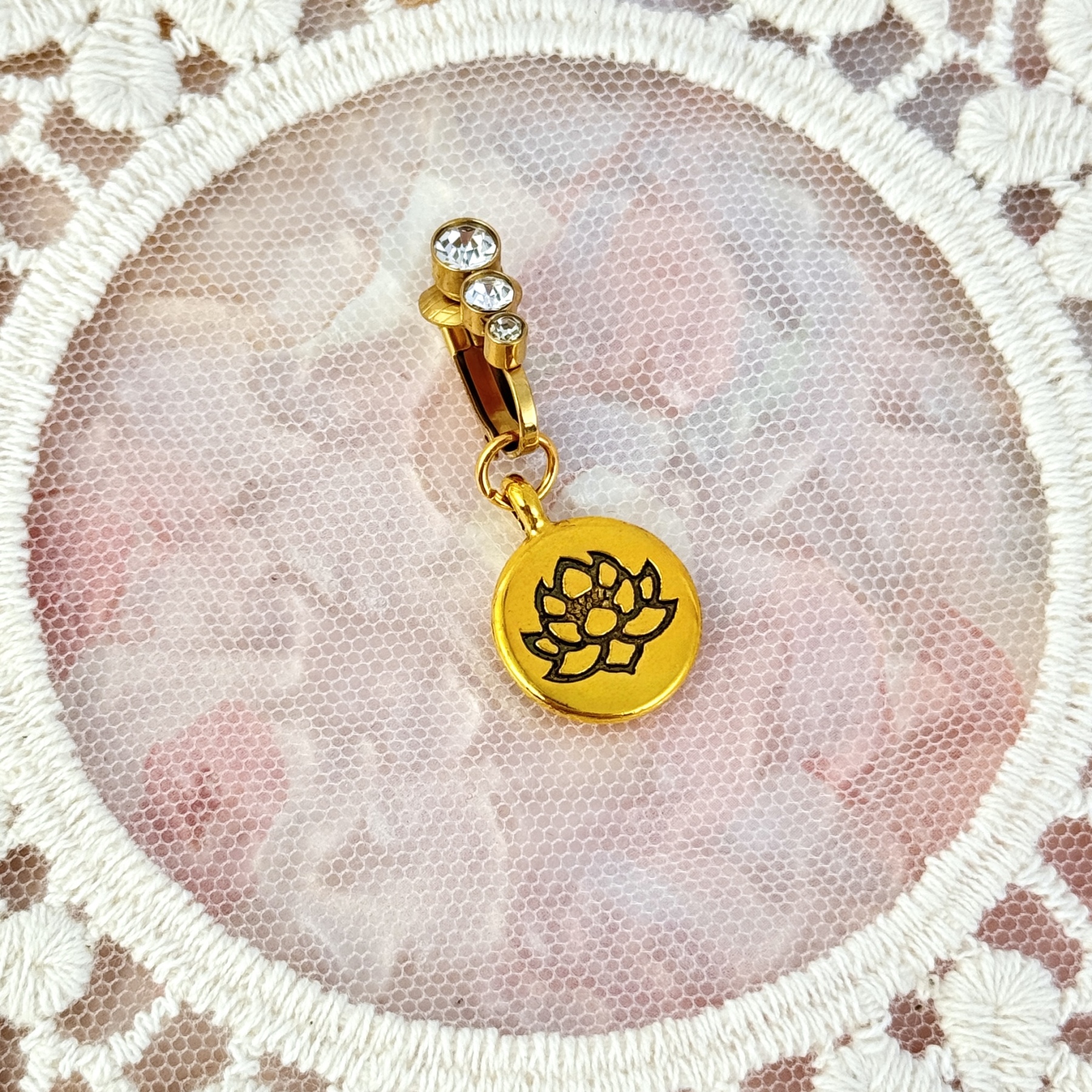 Golden Lotus Zen Navel Piercing Jewelry