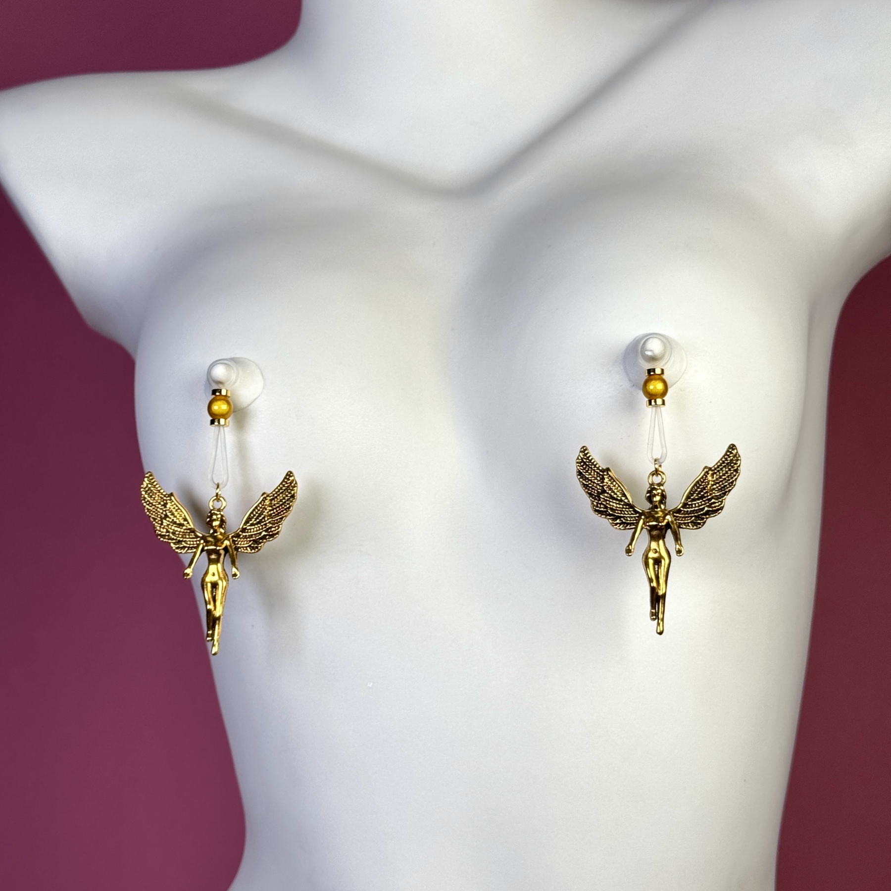 Golden Angel Wing Nipple Clamps