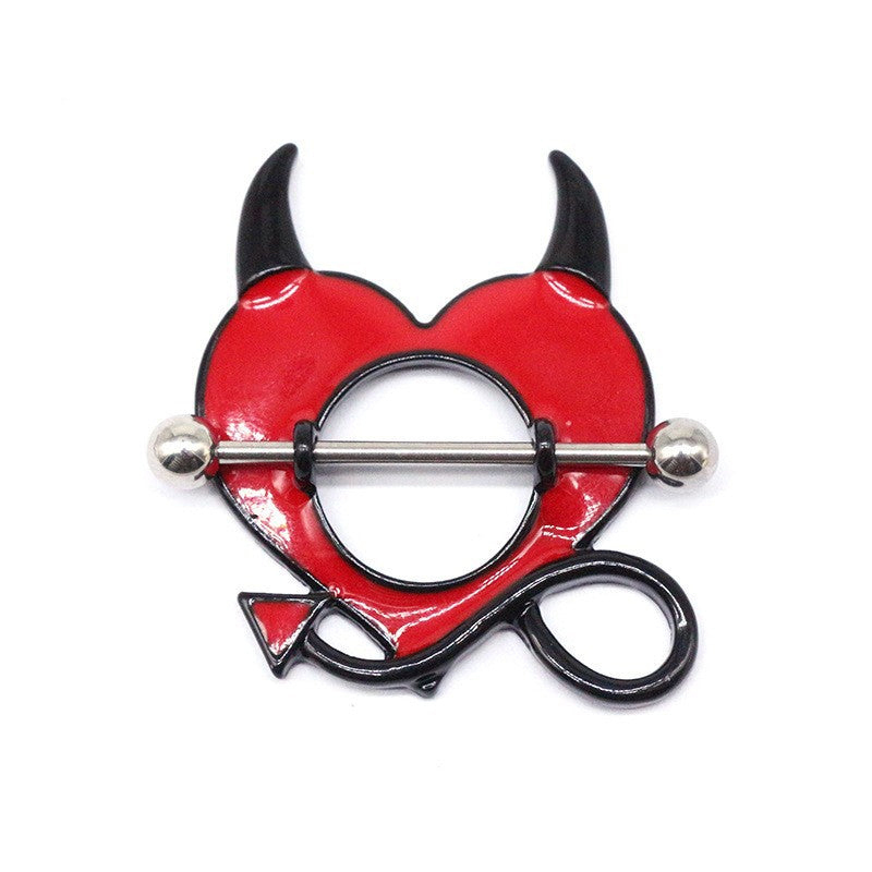 Demon Heart Nipple Ring Shield