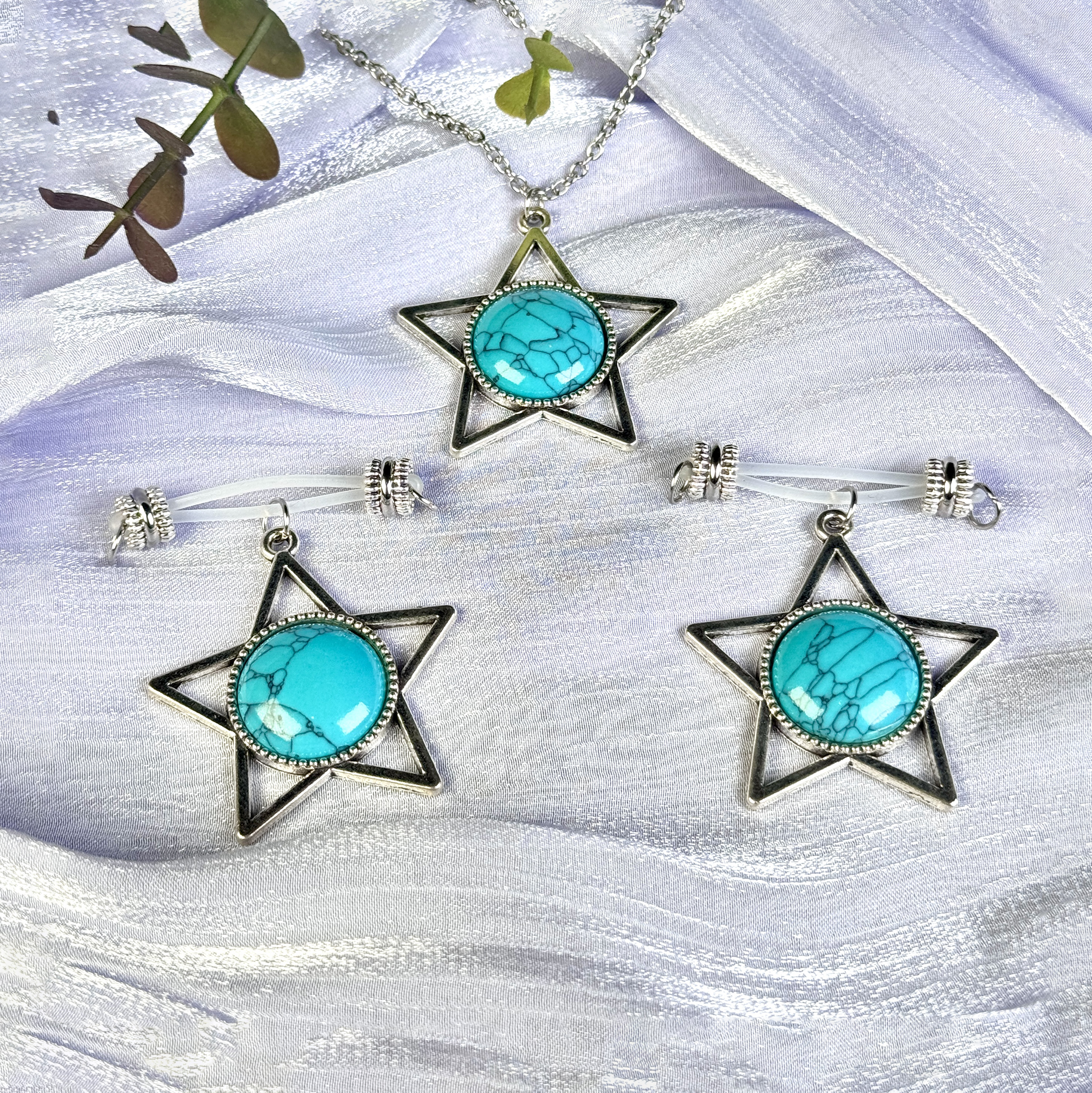 Mystic Star Turquoise Nipple Clamp Set