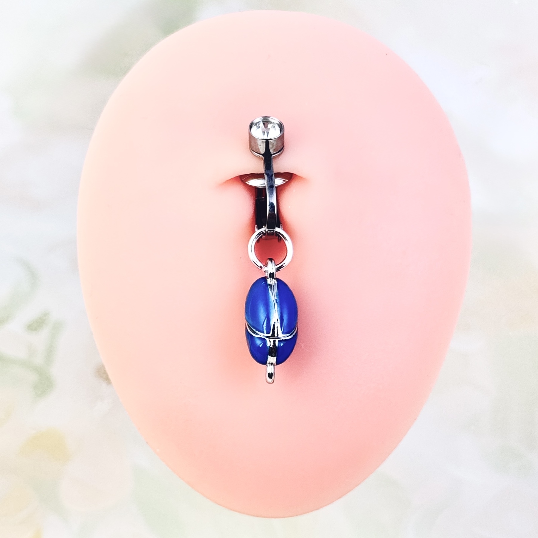 Rotatable heart navel jewelry