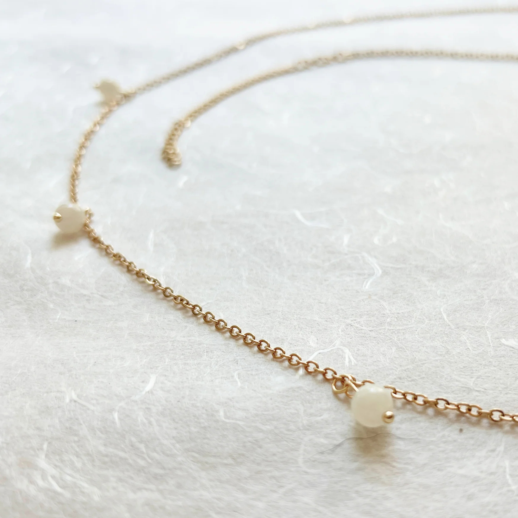 Pearl and moonlight-inspired waist chain