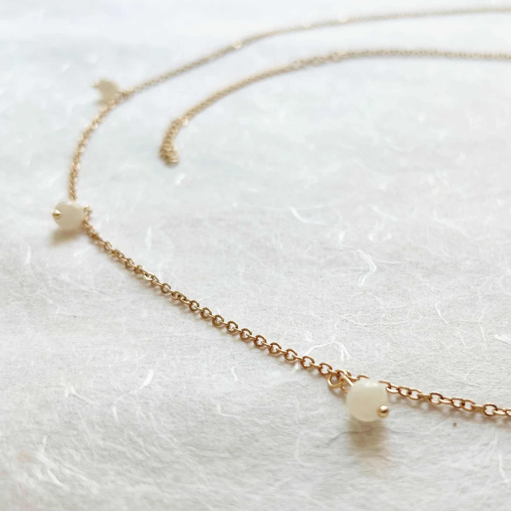 Pearl and moonlight-inspired waist chain