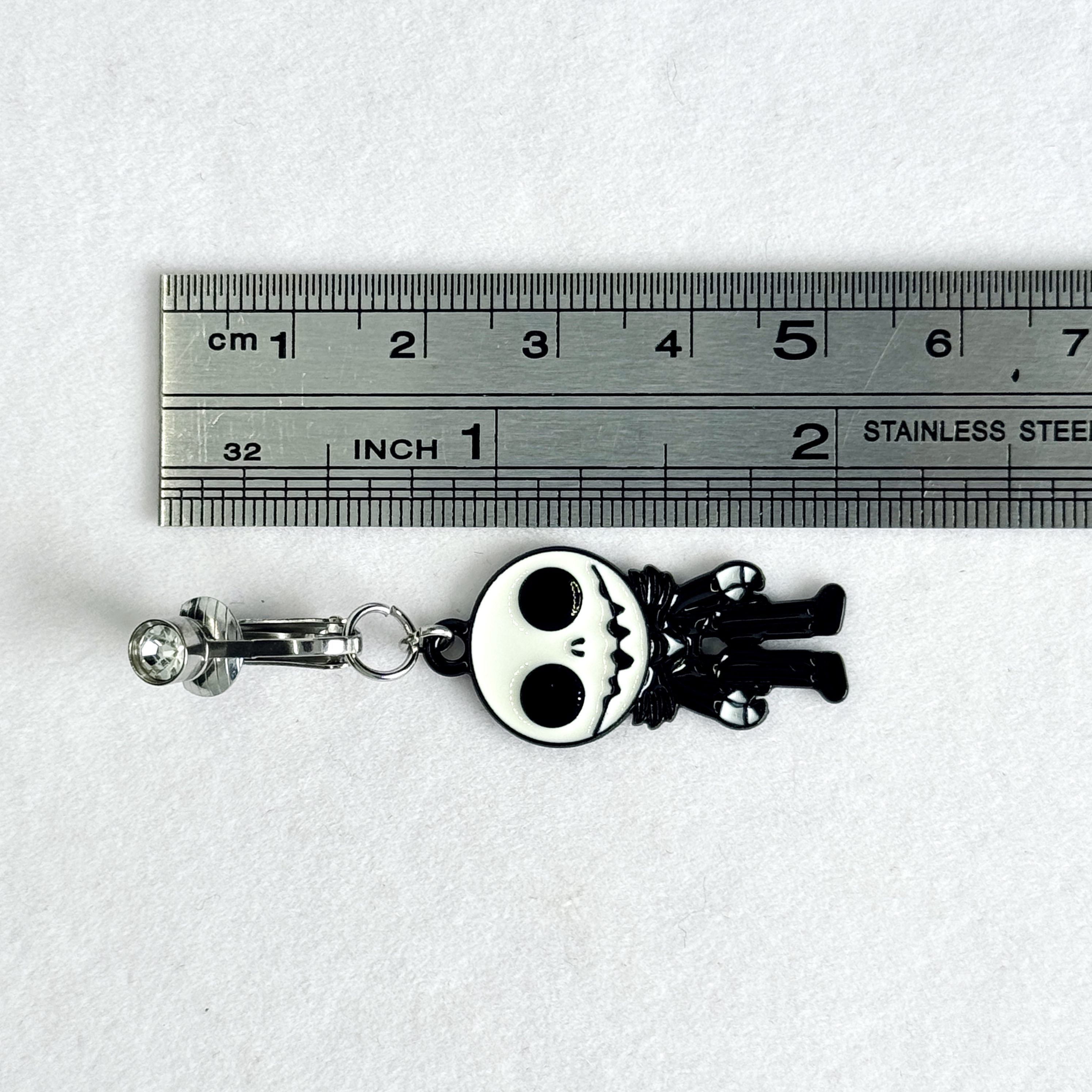 Spooky Skull Doll Halloween Belly Ring