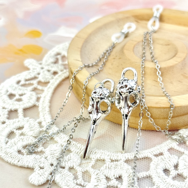 Silver Raven Skull Body Chain