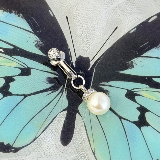 Single-pearl navel clip