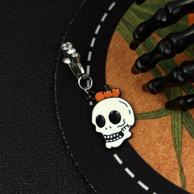 Pumpkin Skull Halloween Belly Ring
