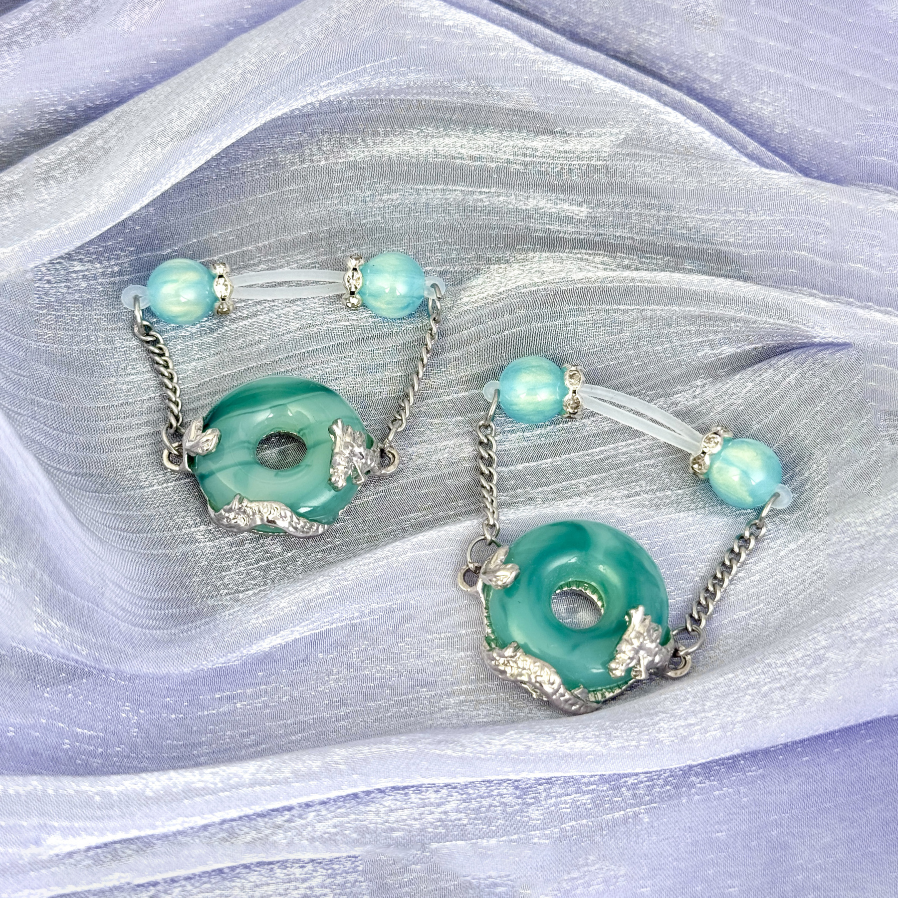 Aqua Moon Drop Nipple Clips