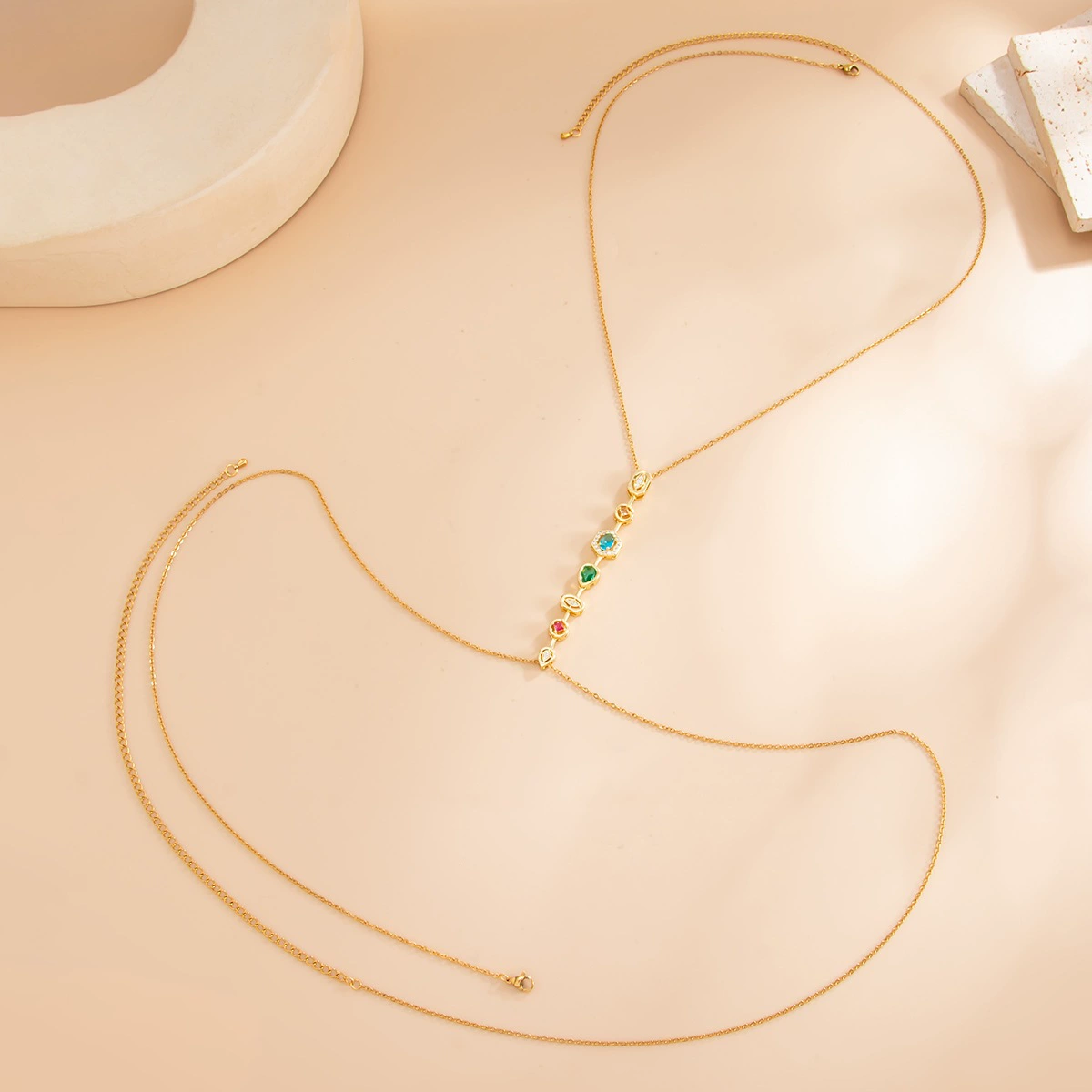 Versatile Gemstone Bikini Body Chain