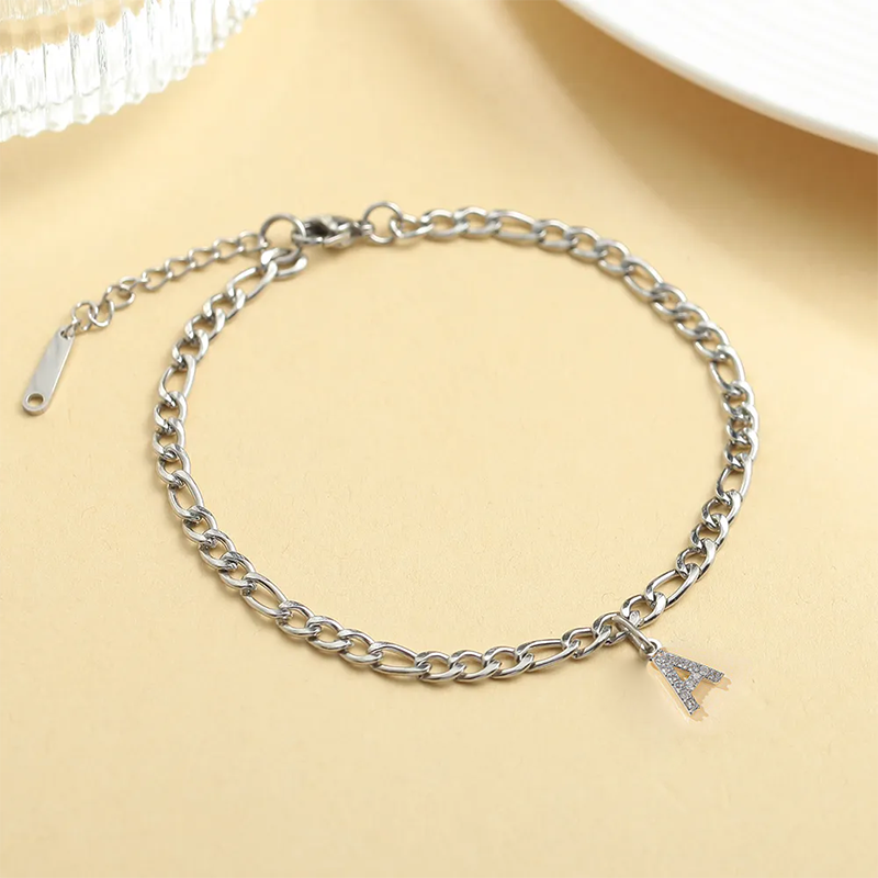 Gold and silver Figaro anklet-Thyye