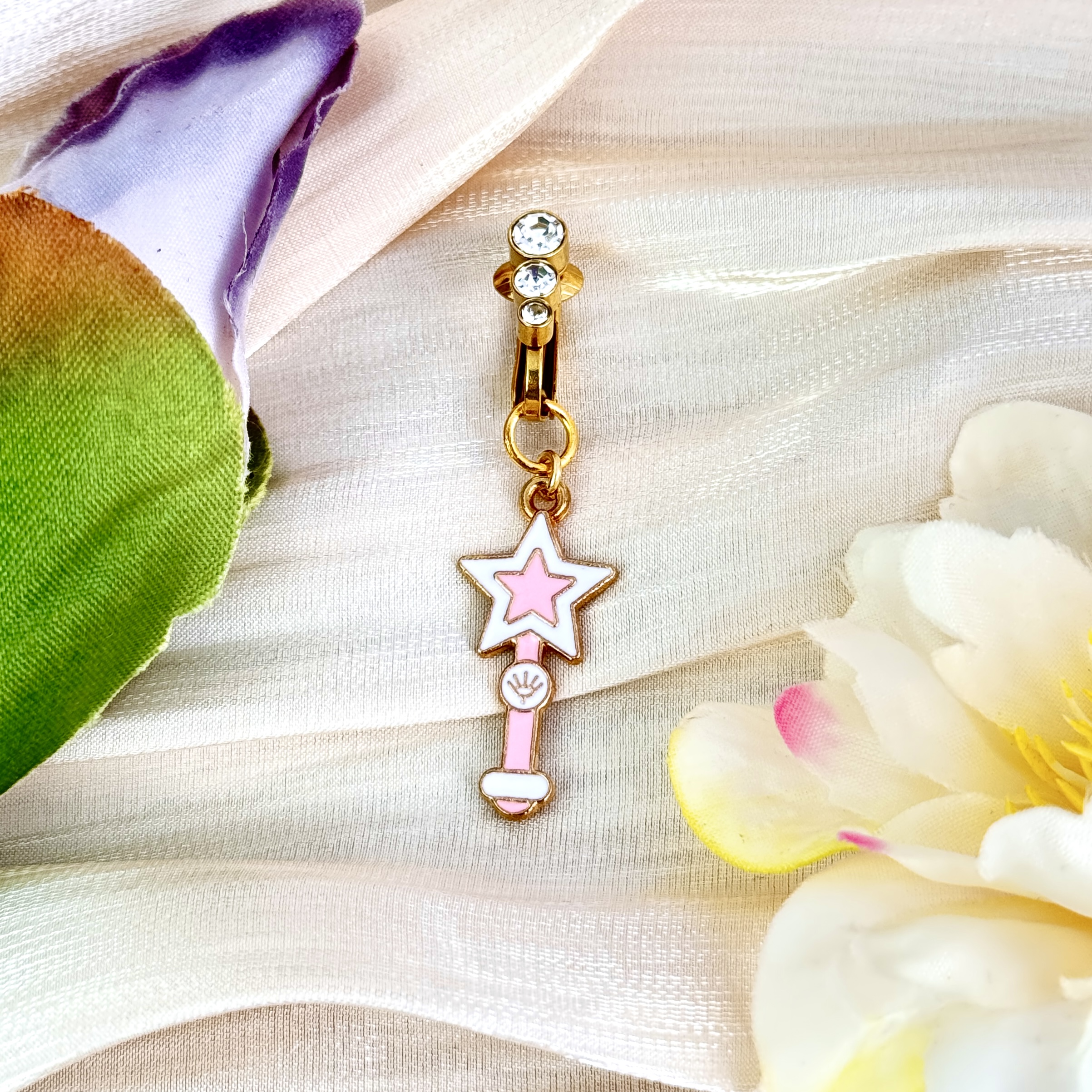 Magic Star Wand Faux Belly Button Ring