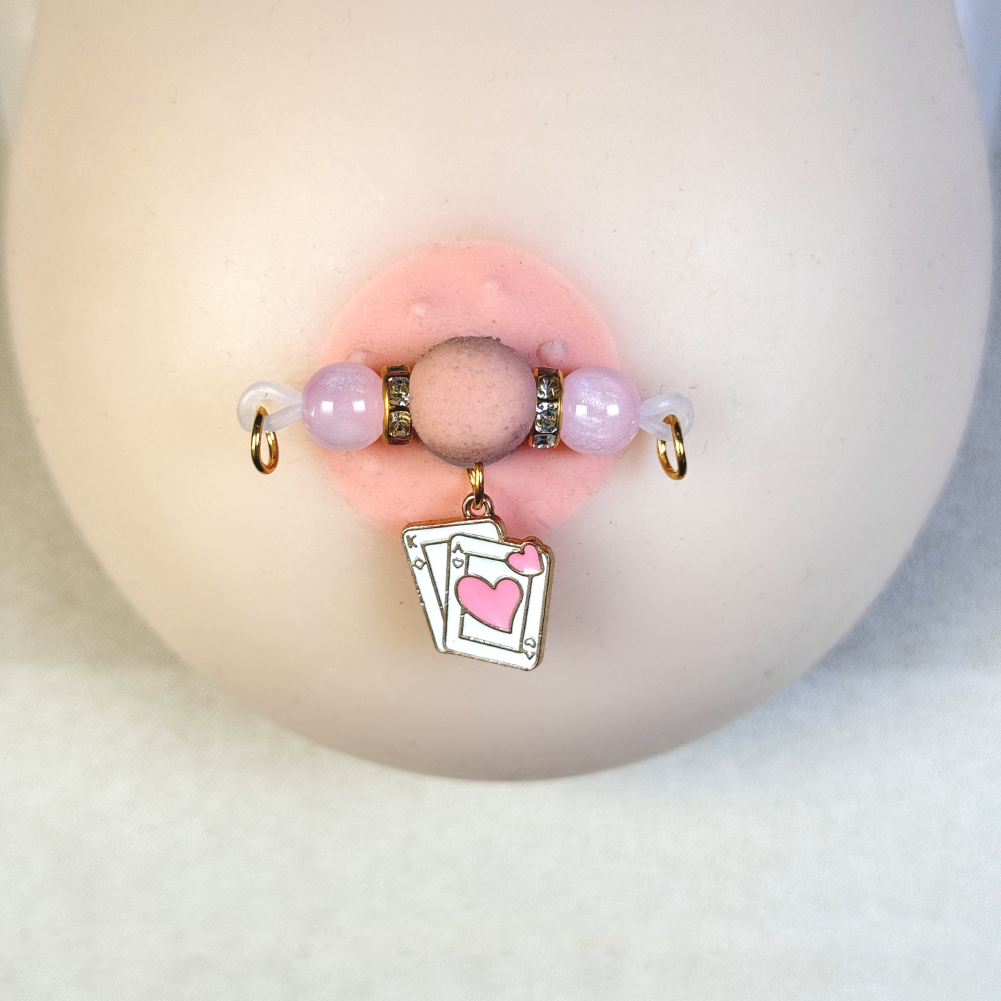 Lucky Heart Playing Card & Pearl Pendant