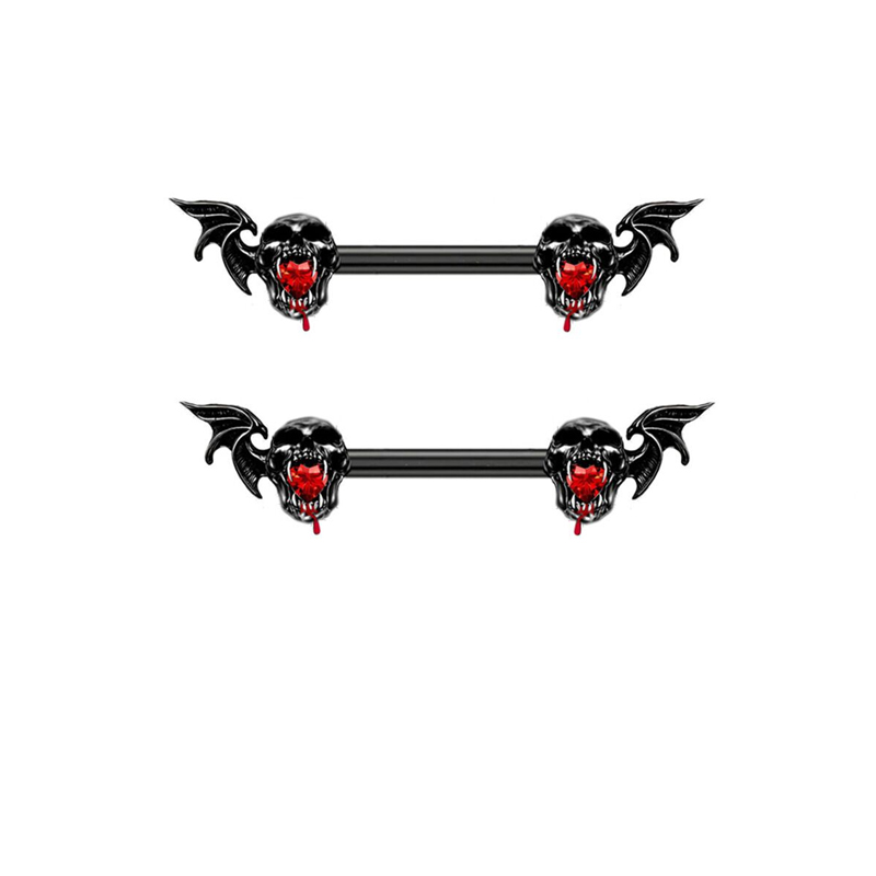 Gothic Bat Skull Nipple Ring