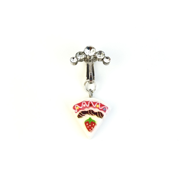 Non-piercing pizza charm navel clip