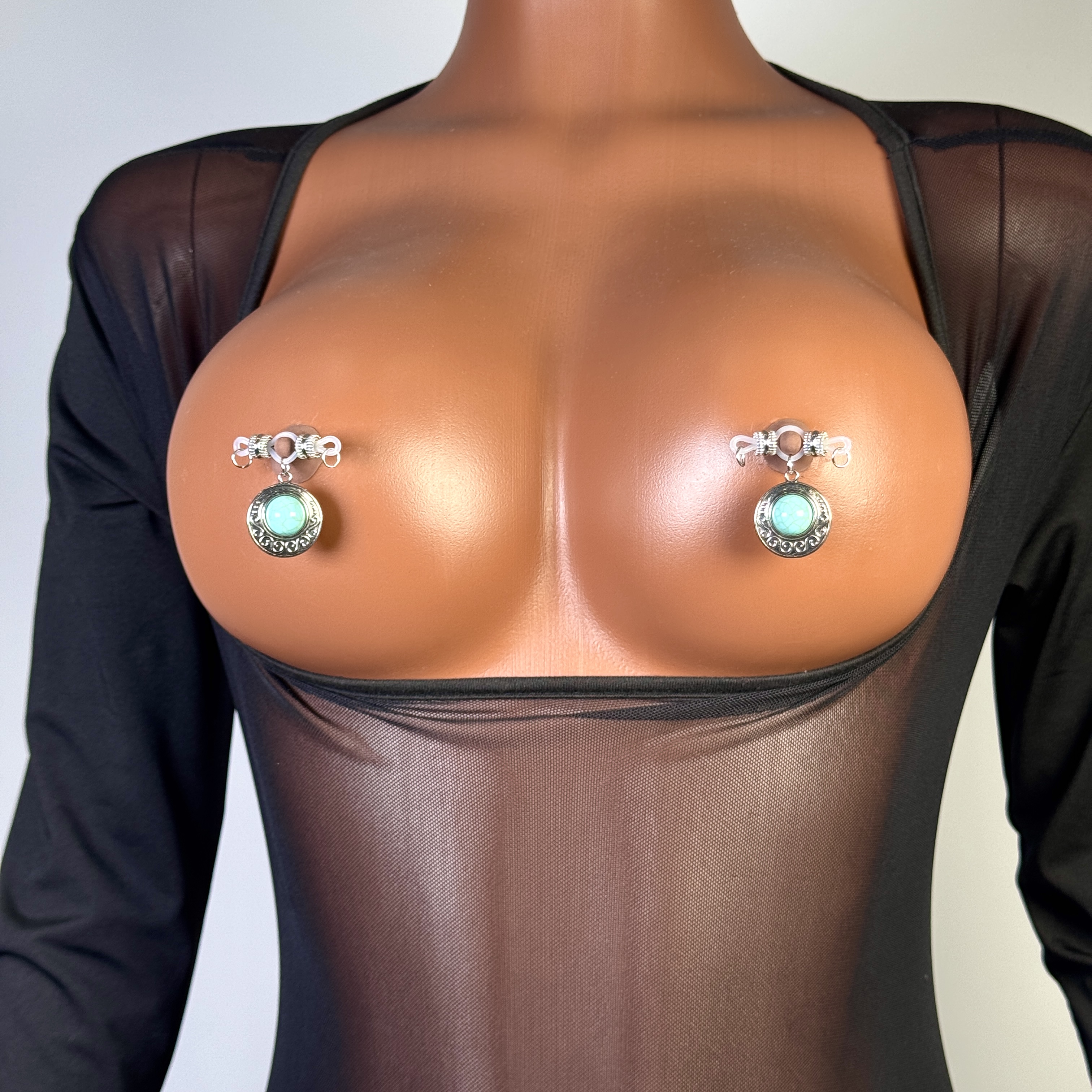 Mystic Turquoise Charm Nipple Clamp