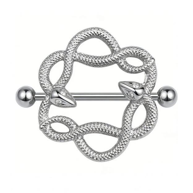 Gothic-Style Double-Serpent Nipple Shield